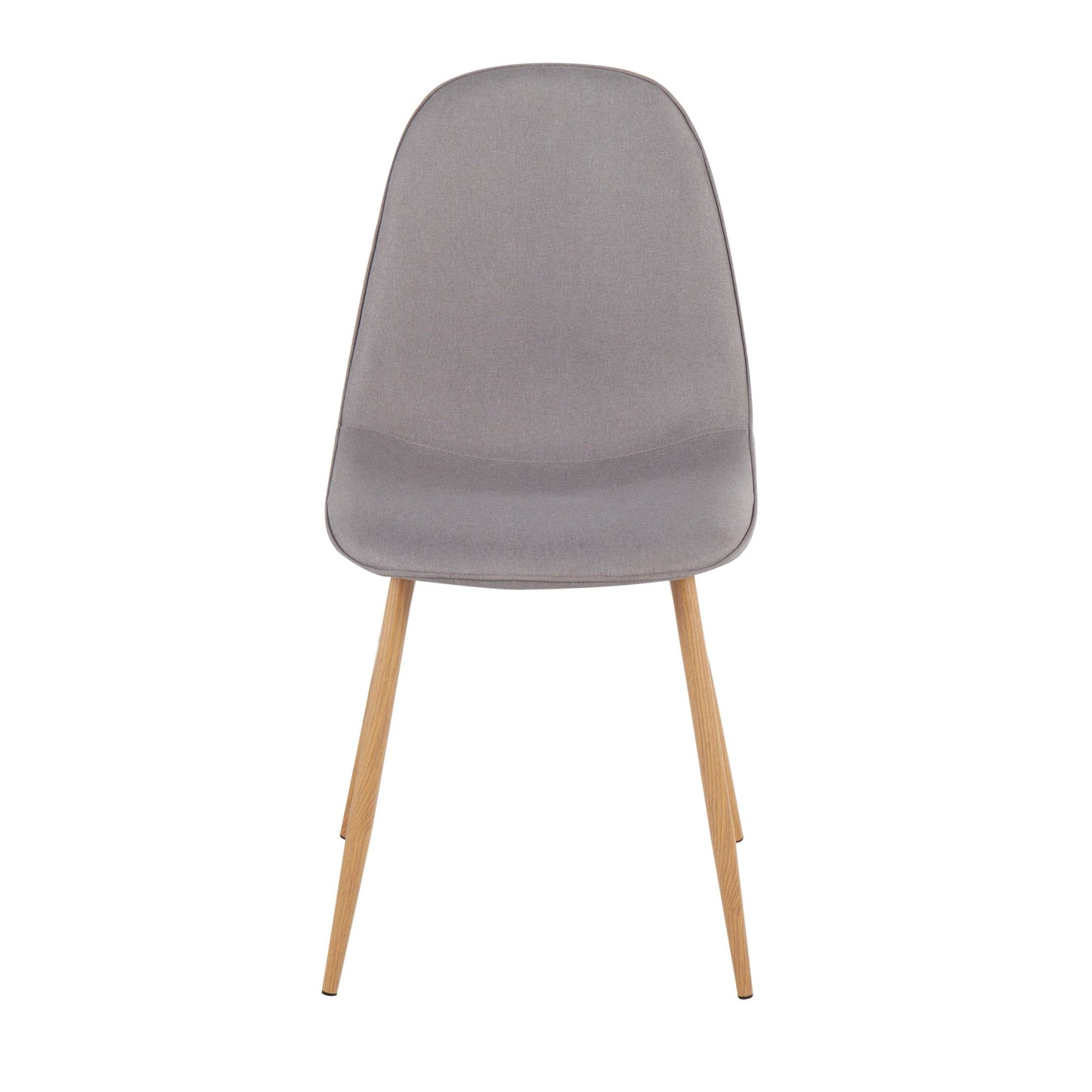 Majestic Office Furniture Contemporary Chair in Natural Wood Metal and Beige Fabric - Set of 2