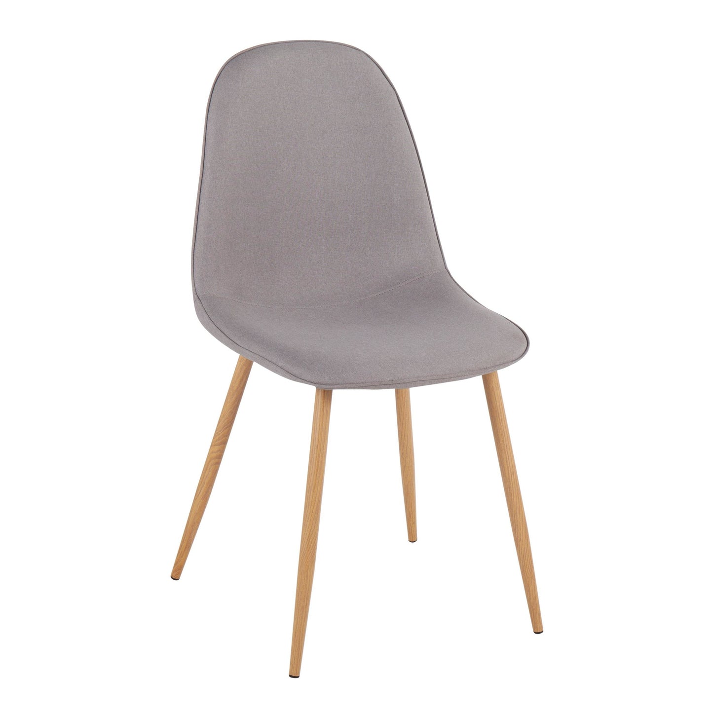 Majestic Office Furniture Contemporary Chair in Natural Wood Metal and Beige Fabric - Set of 2