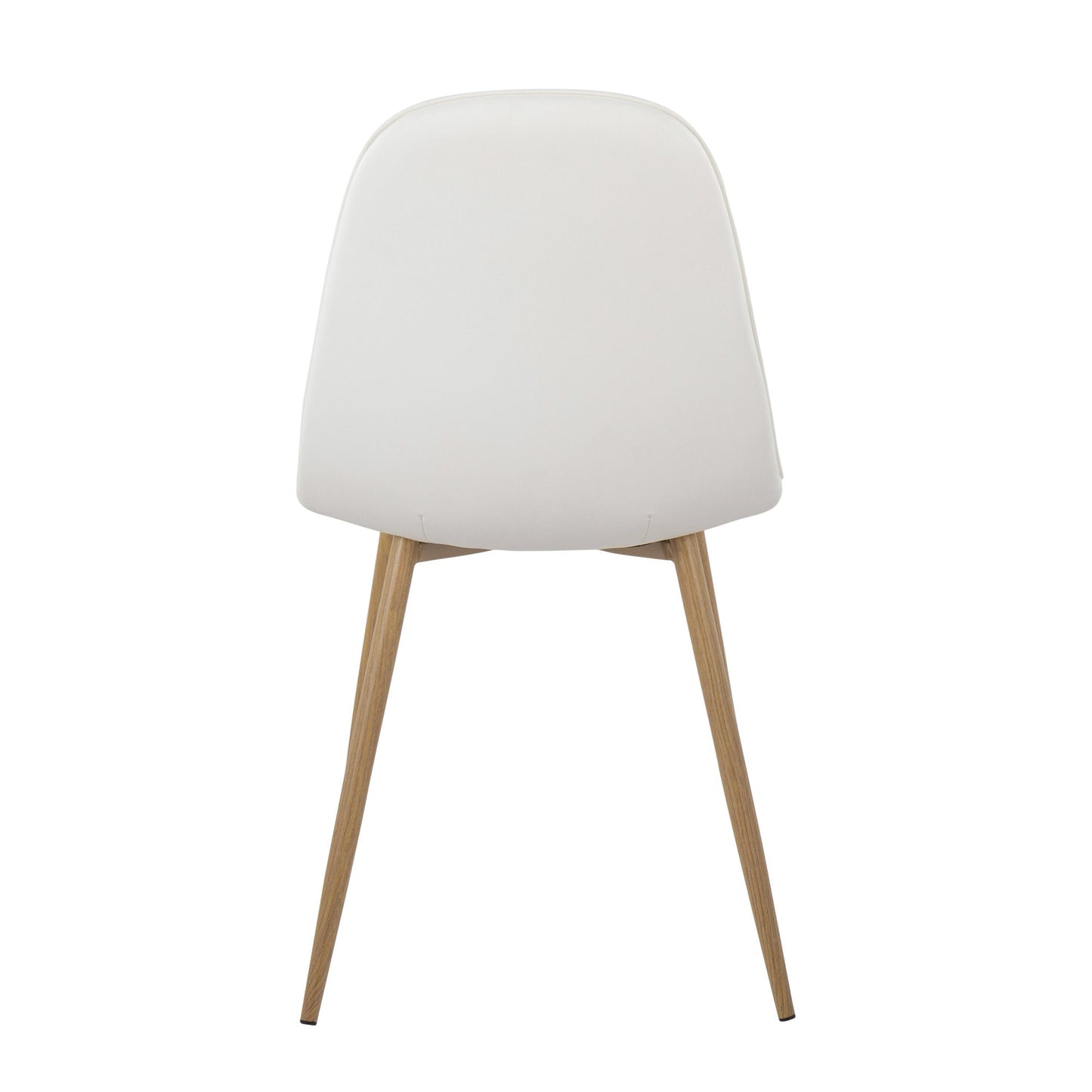Majestic Office Furniture Contemporary Chair in Natural Wood Metal and Beige Fabric - Set of 2