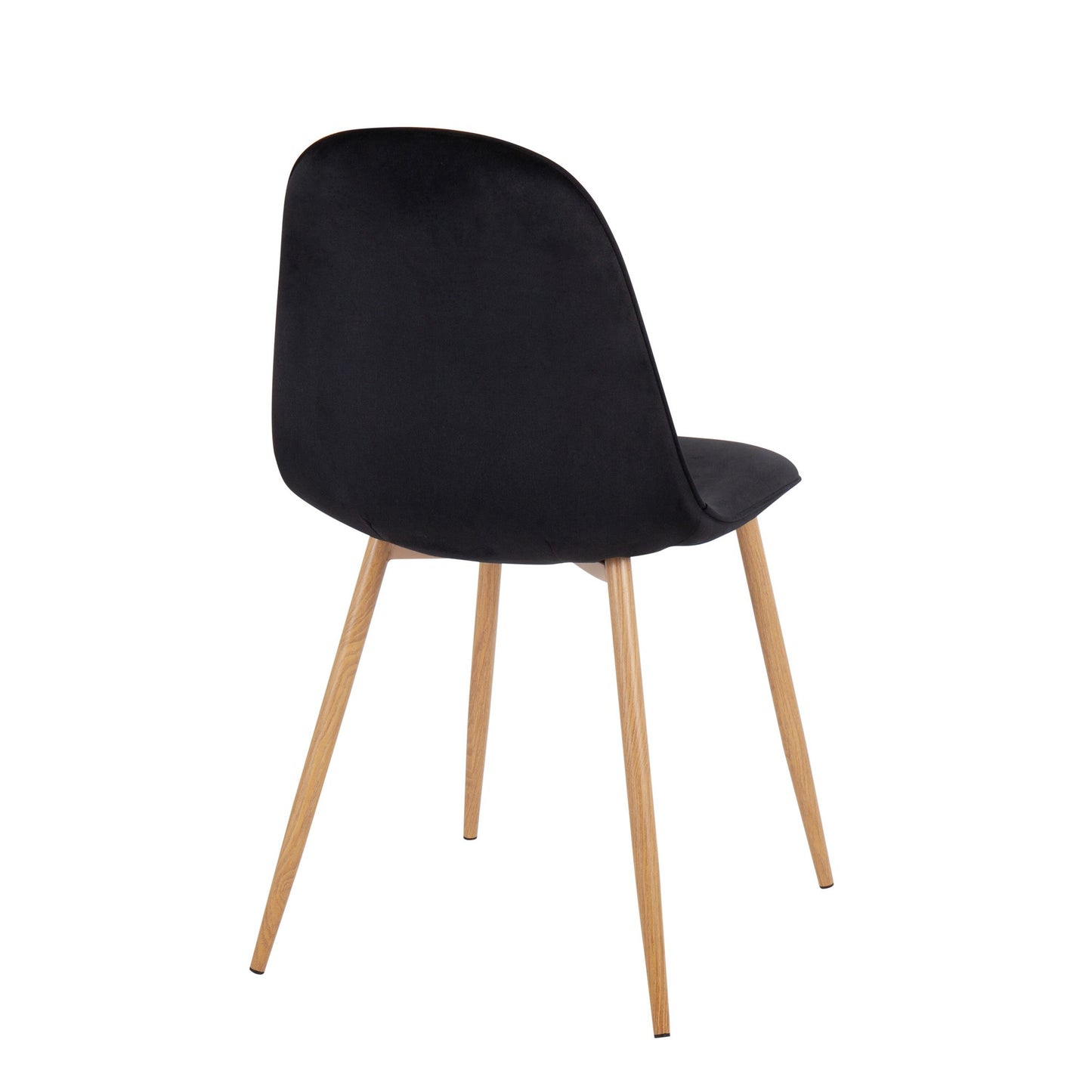 Majestic Office Furniture Contemporary Chair in Natural Wood Metal and Beige Fabric - Set of 2