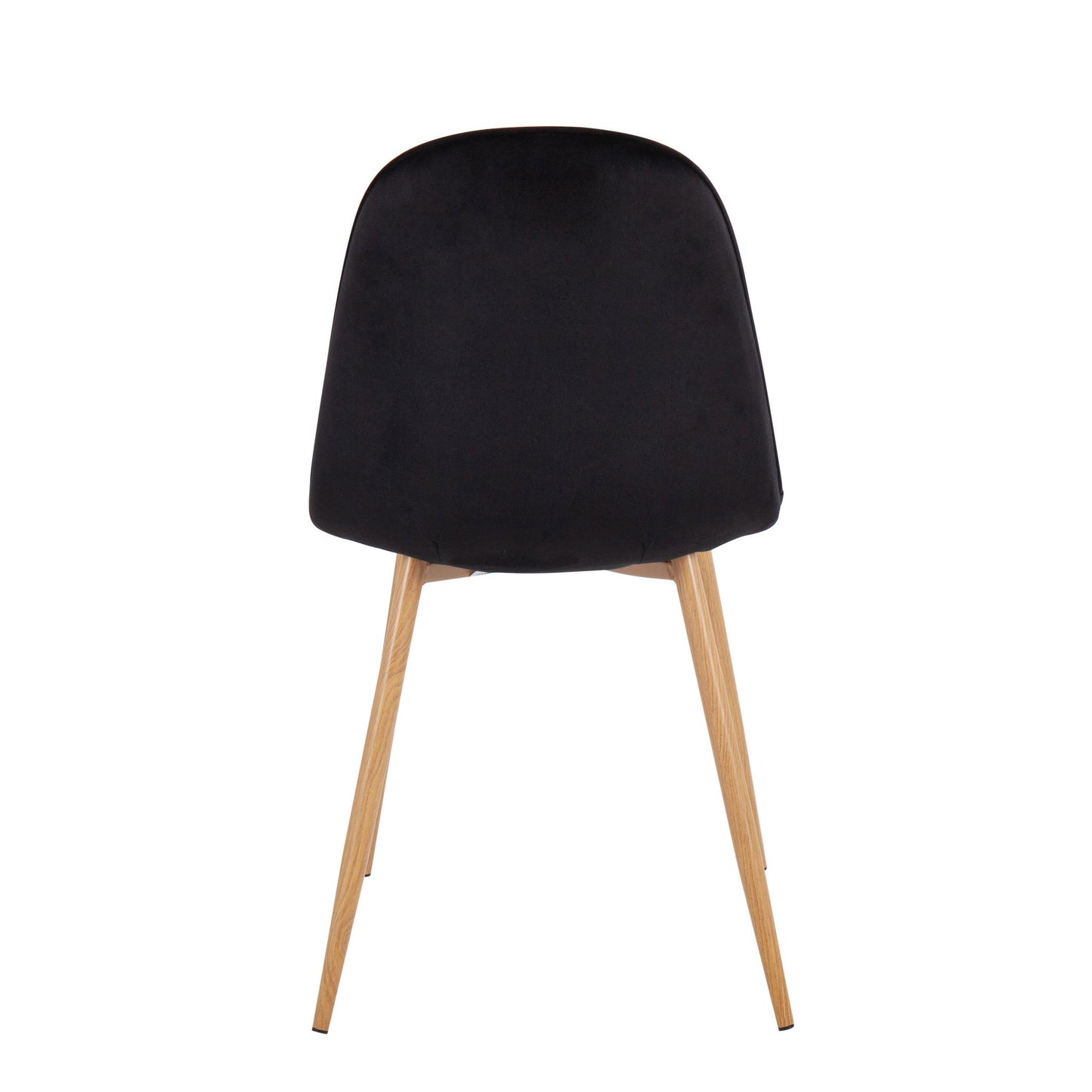 Majestic Office Furniture Contemporary Chair in Natural Wood Metal and Beige Fabric - Set of 2