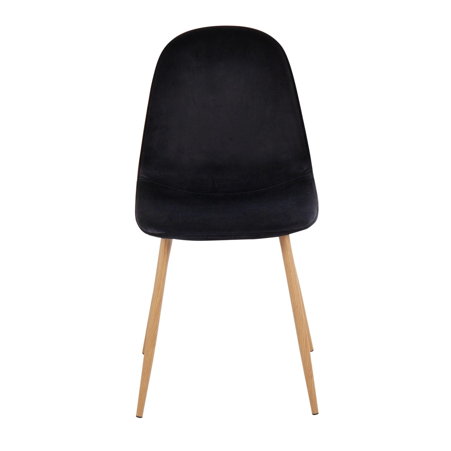 Majestic Office Furniture Contemporary Chair in Natural Wood Metal and Beige Fabric - Set of 2
