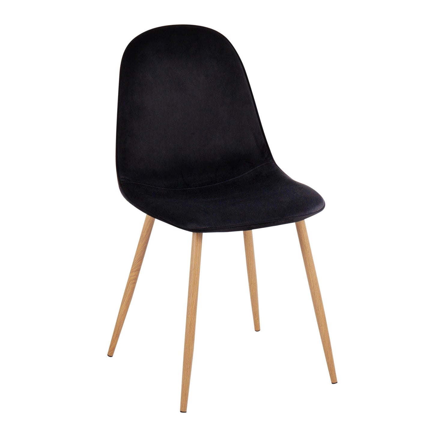 Majestic Office Furniture Contemporary Chair in Natural Wood Metal and Beige Fabric - Set of 2