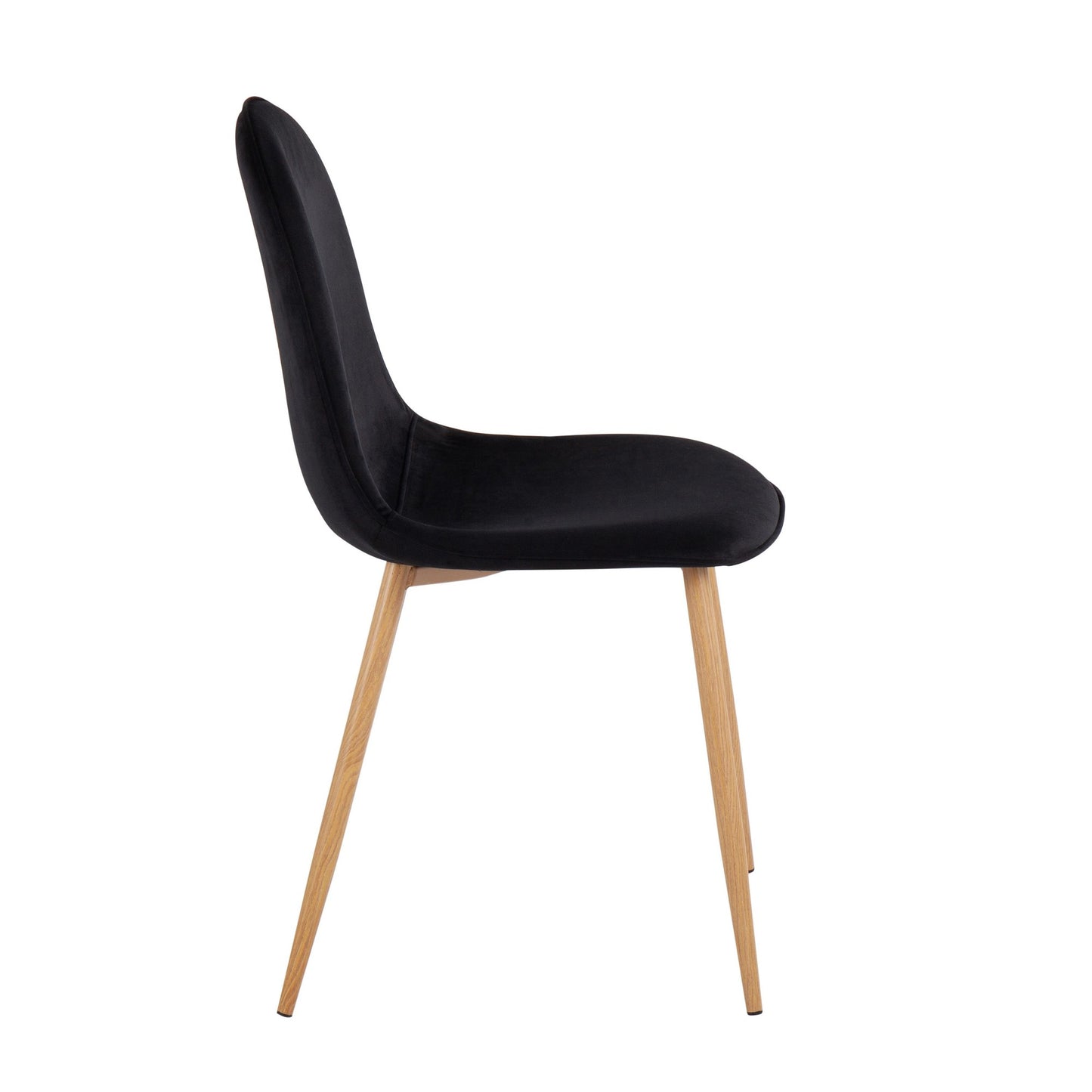 Majestic Office Furniture Contemporary Chair in Natural Wood Metal and Beige Fabric - Set of 2