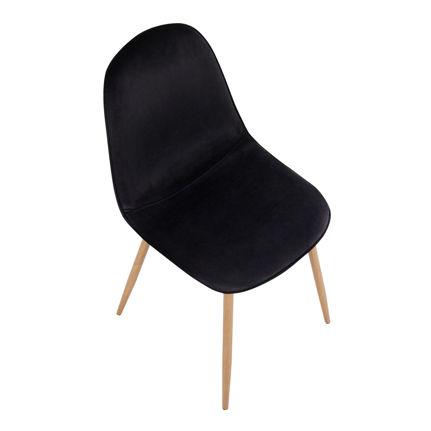 Majestic Office Furniture Contemporary Chair in Natural Wood Metal and Beige Fabric - Set of 2