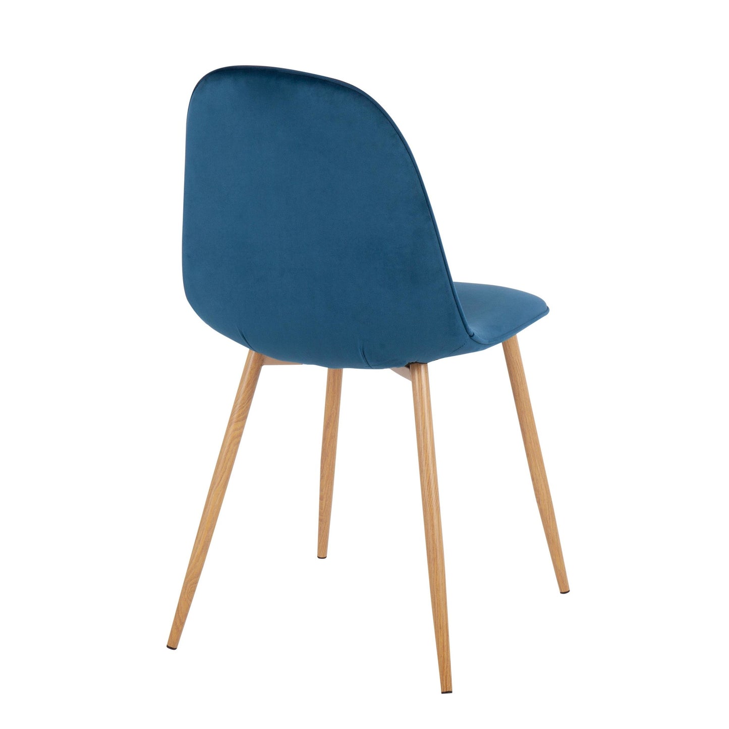 Majestic Office Furniture Contemporary Chair in Natural Wood Metal and Beige Fabric - Set of 2