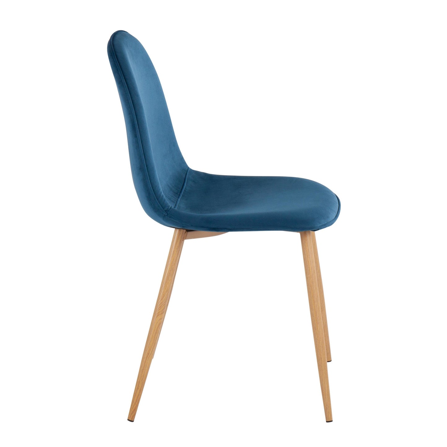 Majestic Office Furniture Contemporary Chair in Natural Wood Metal and Beige Fabric - Set of 2