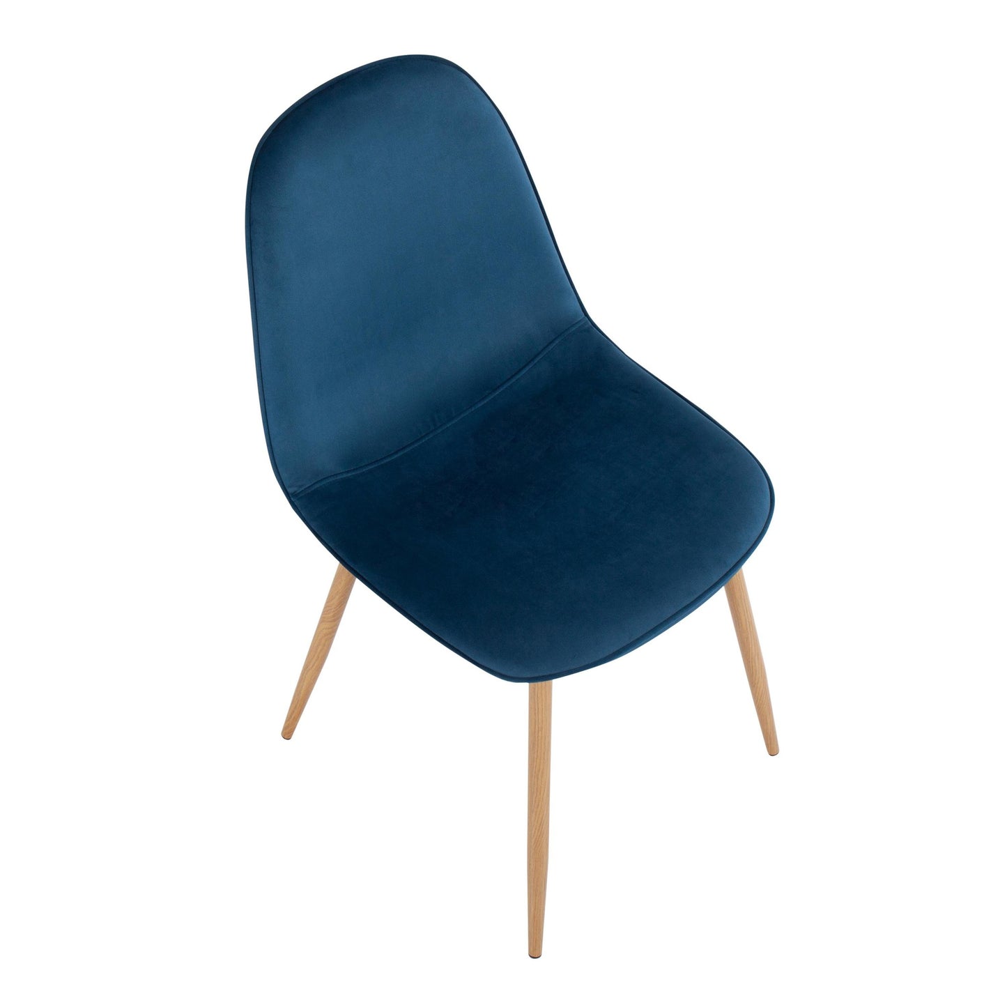 Majestic Office Furniture Contemporary Chair in Natural Wood Metal and Beige Fabric - Set of 2