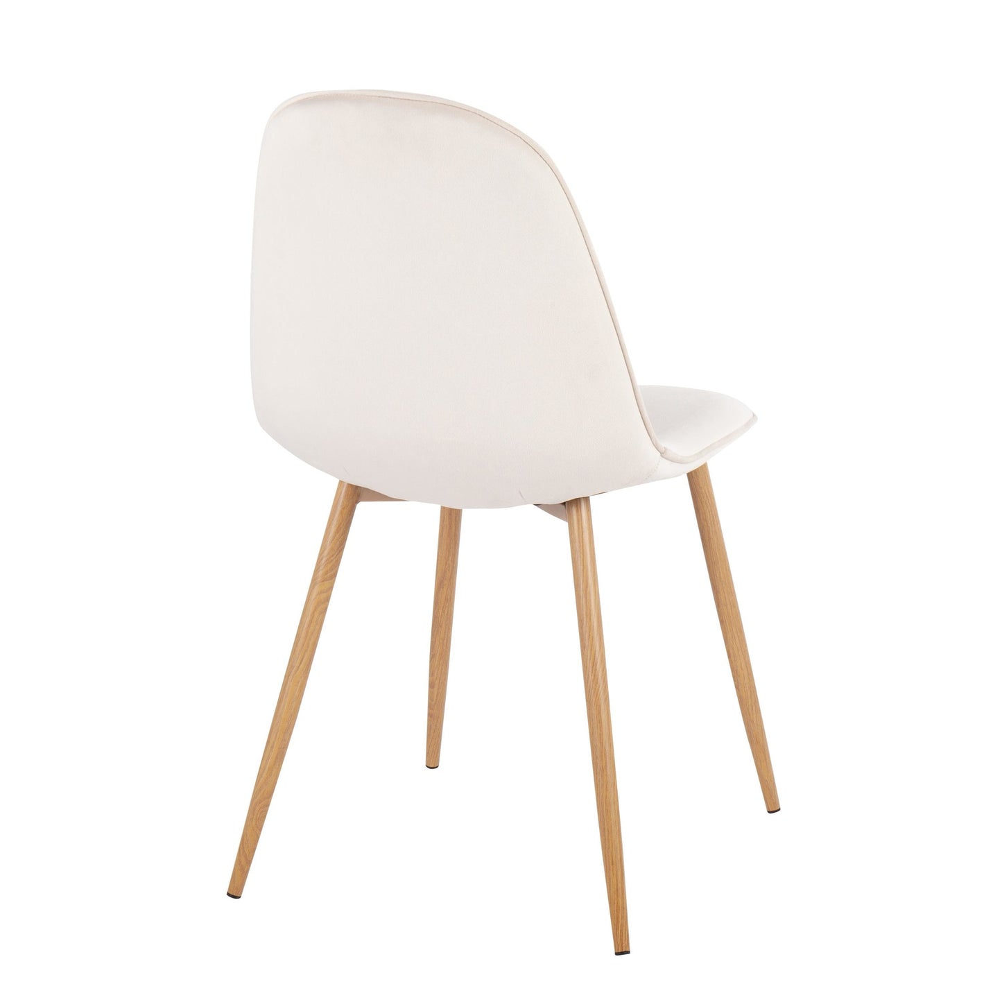 Majestic Office Furniture Contemporary Chair in Natural Wood Metal and Beige Fabric - Set of 2
