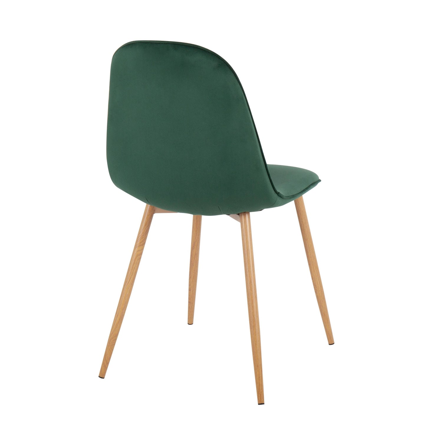 Majestic Office Furniture Contemporary Chair in Natural Wood Metal and Beige Fabric - Set of 2
