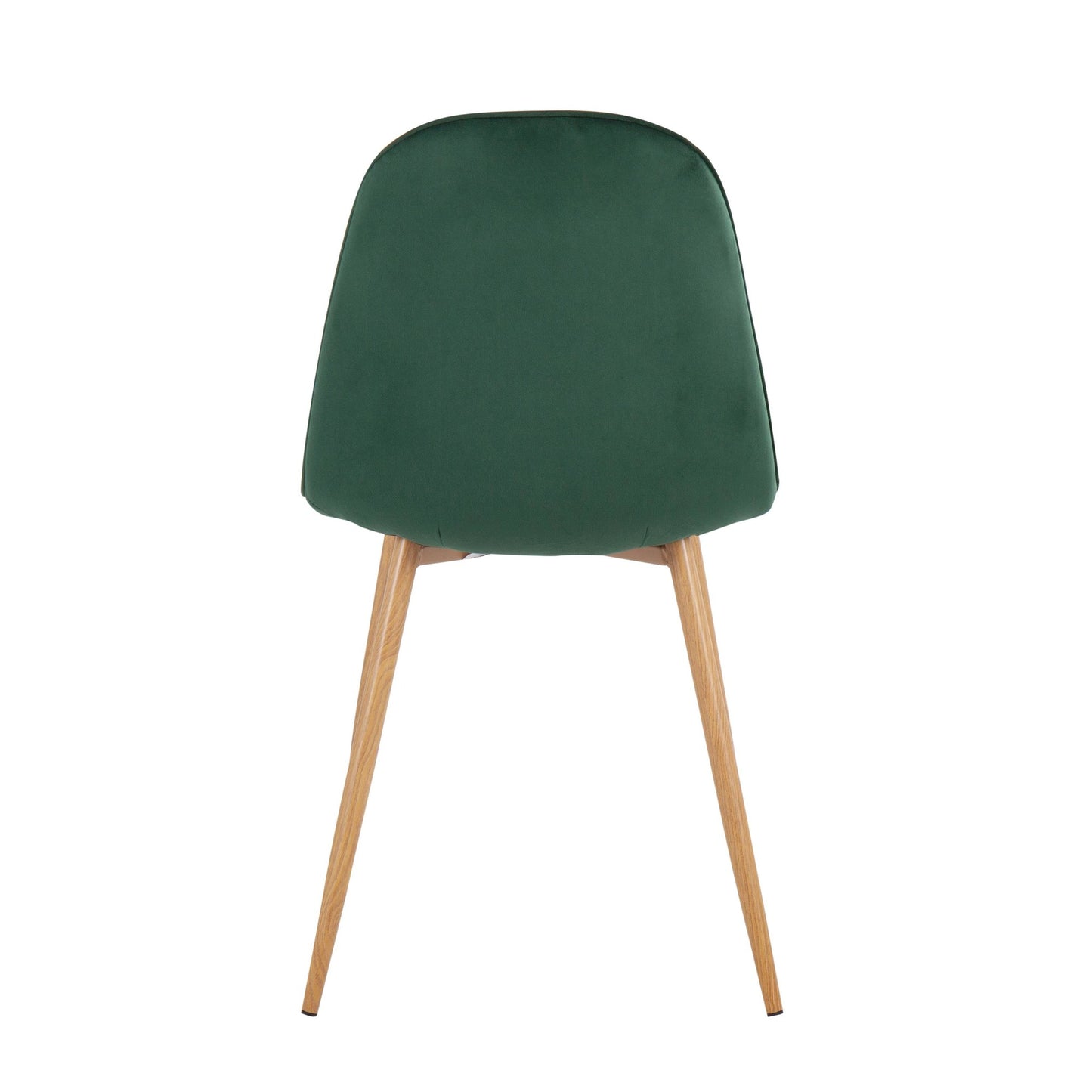 Majestic Office Furniture Contemporary Chair in Natural Wood Metal and Beige Fabric - Set of 2