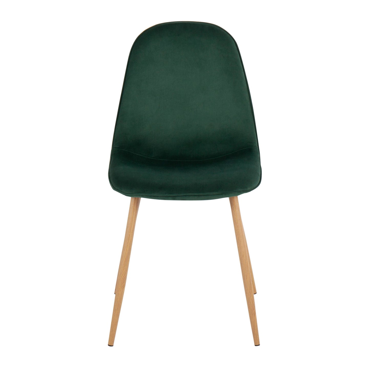 Majestic Office Furniture Contemporary Chair in Natural Wood Metal and Beige Fabric - Set of 2