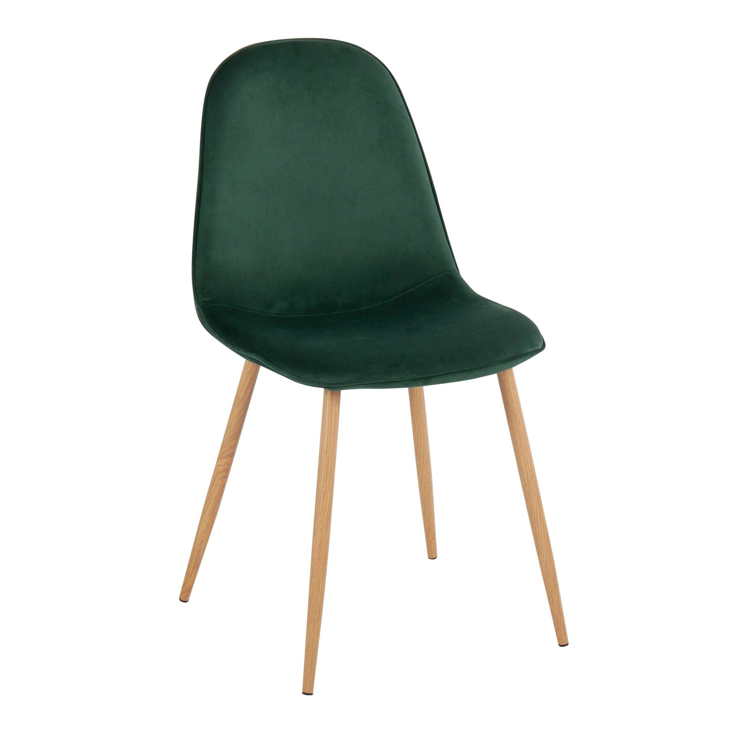 Majestic Office Furniture Contemporary Chair in Natural Wood Metal and Beige Fabric - Set of 2