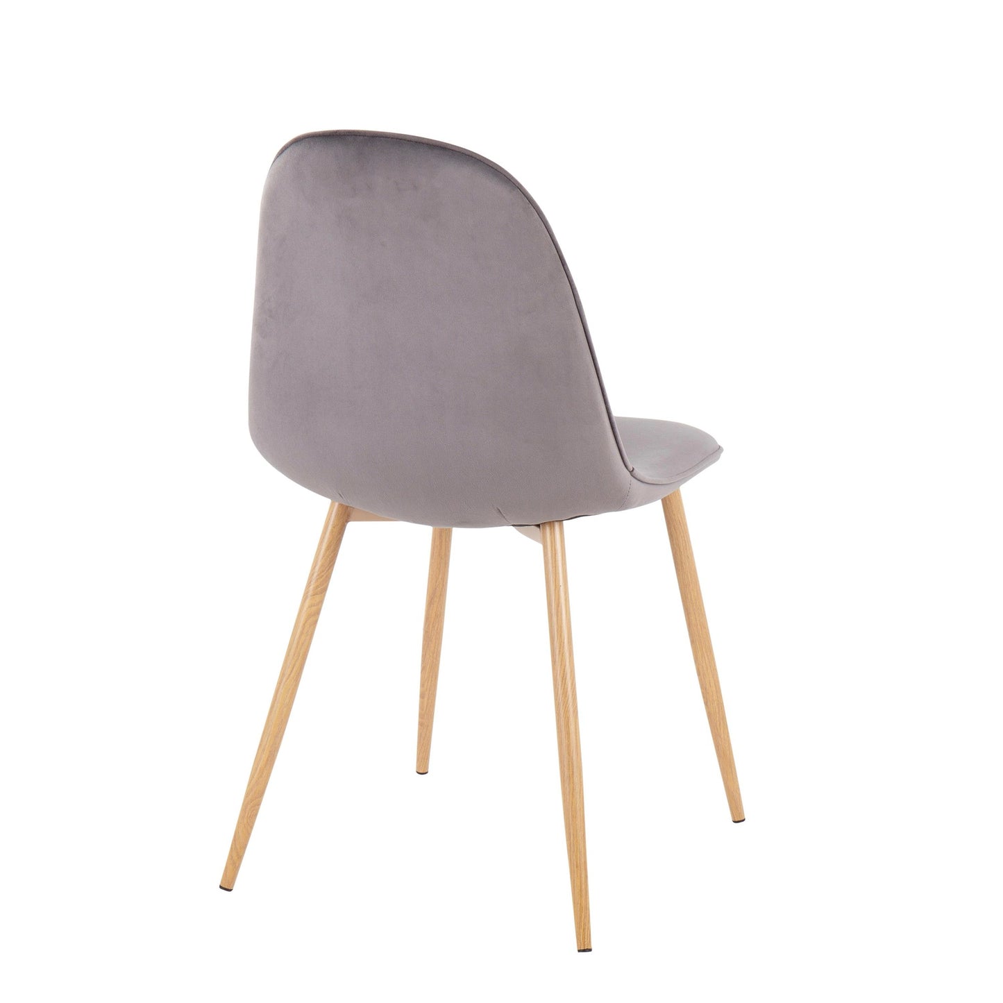 Majestic Office Furniture Contemporary Chair in Natural Wood Metal and Beige Fabric - Set of 2