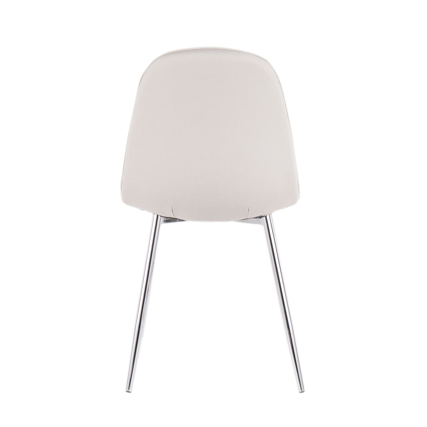 Majestic Office Furniture Contemporary Chair in Natural Wood Metal and Beige Fabric - Set of 2