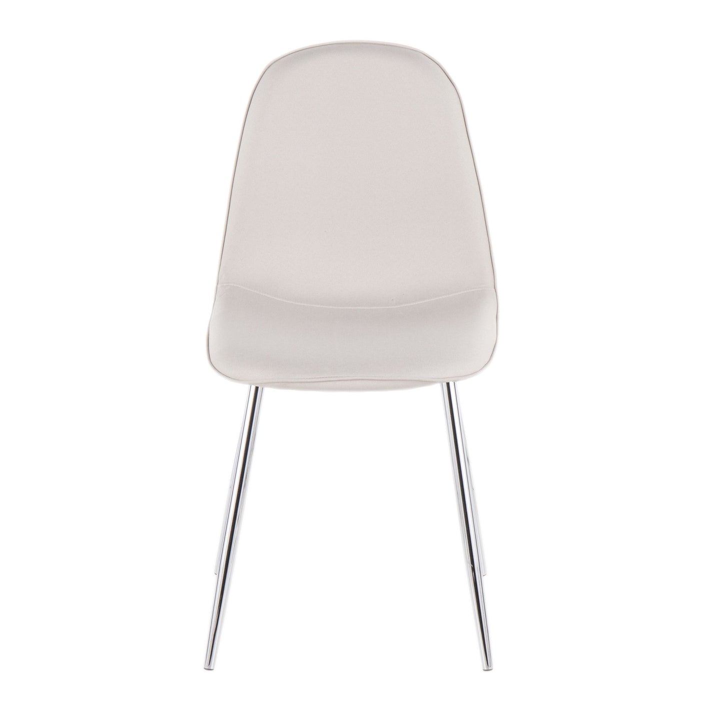 Majestic Office Furniture Contemporary Chair in Natural Wood Metal and Beige Fabric - Set of 2