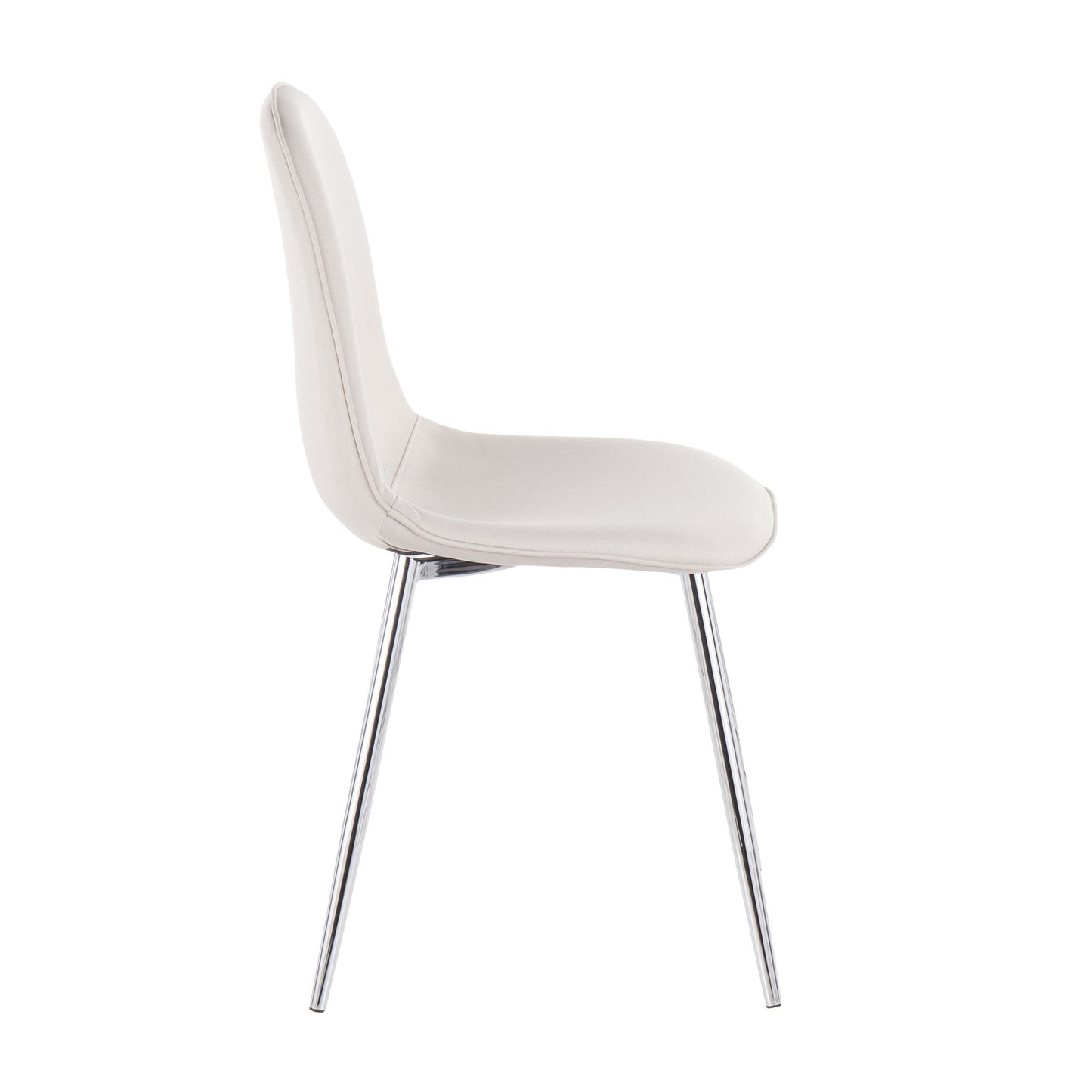 Majestic Office Furniture Contemporary Chair in Natural Wood Metal and Beige Fabric - Set of 2