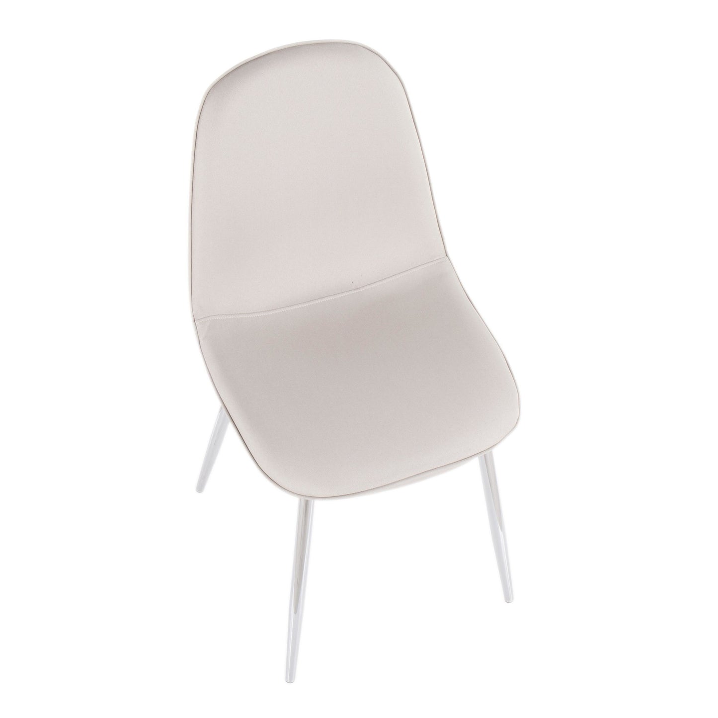 Majestic Office Furniture Contemporary Chair in Natural Wood Metal and Beige Fabric - Set of 2