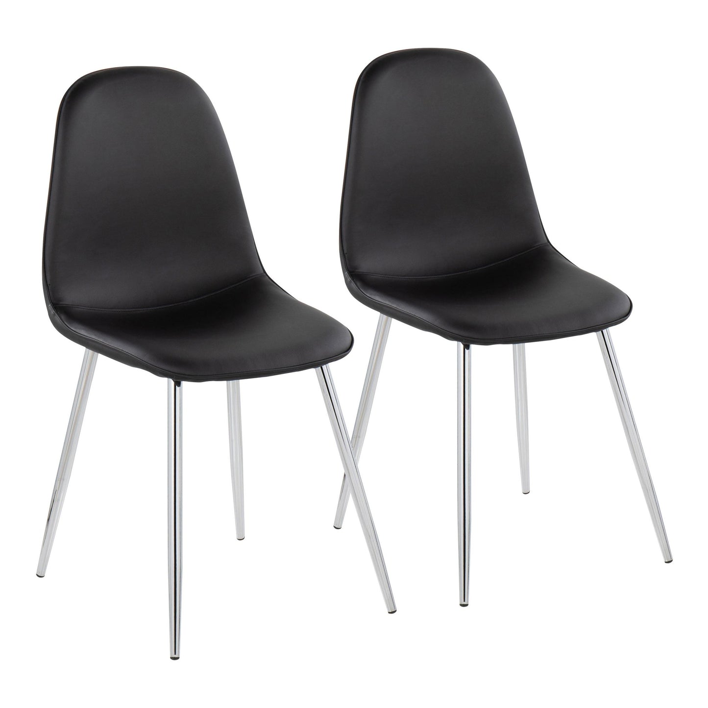 Majestic Office Furniture Contemporary Chair in Natural Wood Metal and Beige Fabric - Set of 2