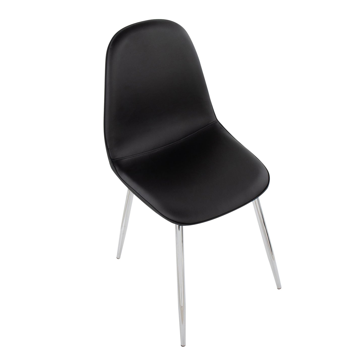Majestic Office Furniture Contemporary Chair in Natural Wood Metal and Beige Fabric - Set of 2