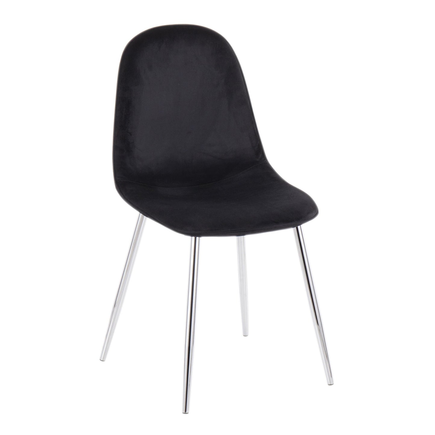 Majestic Office Furniture Contemporary Chair in Natural Wood Metal and Beige Fabric - Set of 2