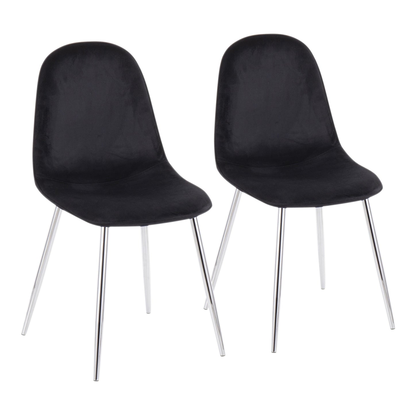 Majestic Office Furniture Contemporary Chair in Natural Wood Metal and Beige Fabric - Set of 2