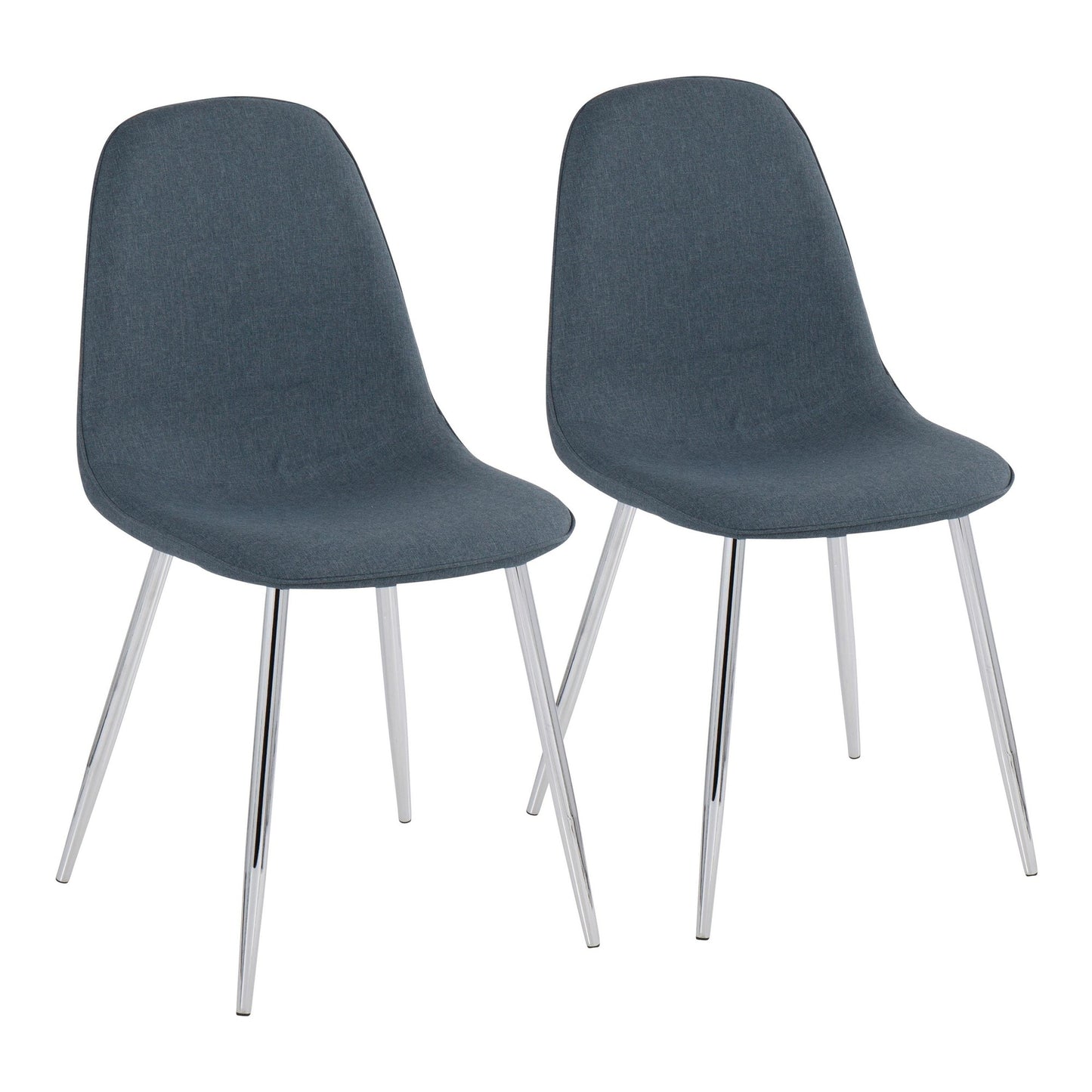 Majestic Office Furniture Contemporary Chair in Natural Wood Metal and Beige Fabric - Set of 2