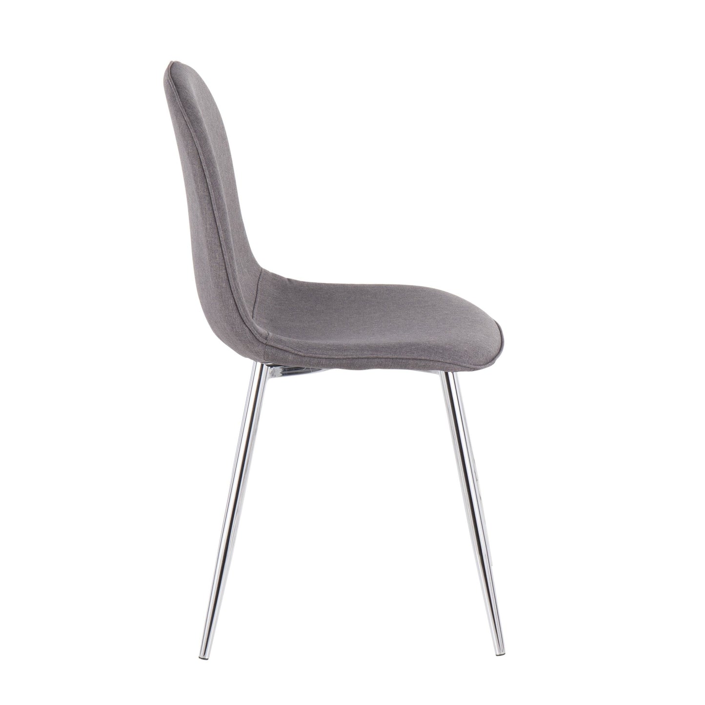 Majestic Office Furniture Contemporary Chair in Natural Wood Metal and Beige Fabric - Set of 2