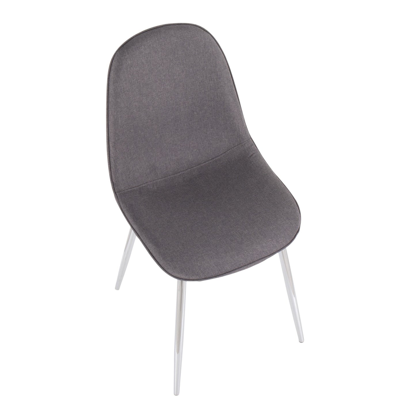 Majestic Office Furniture Contemporary Chair in Natural Wood Metal and Beige Fabric - Set of 2