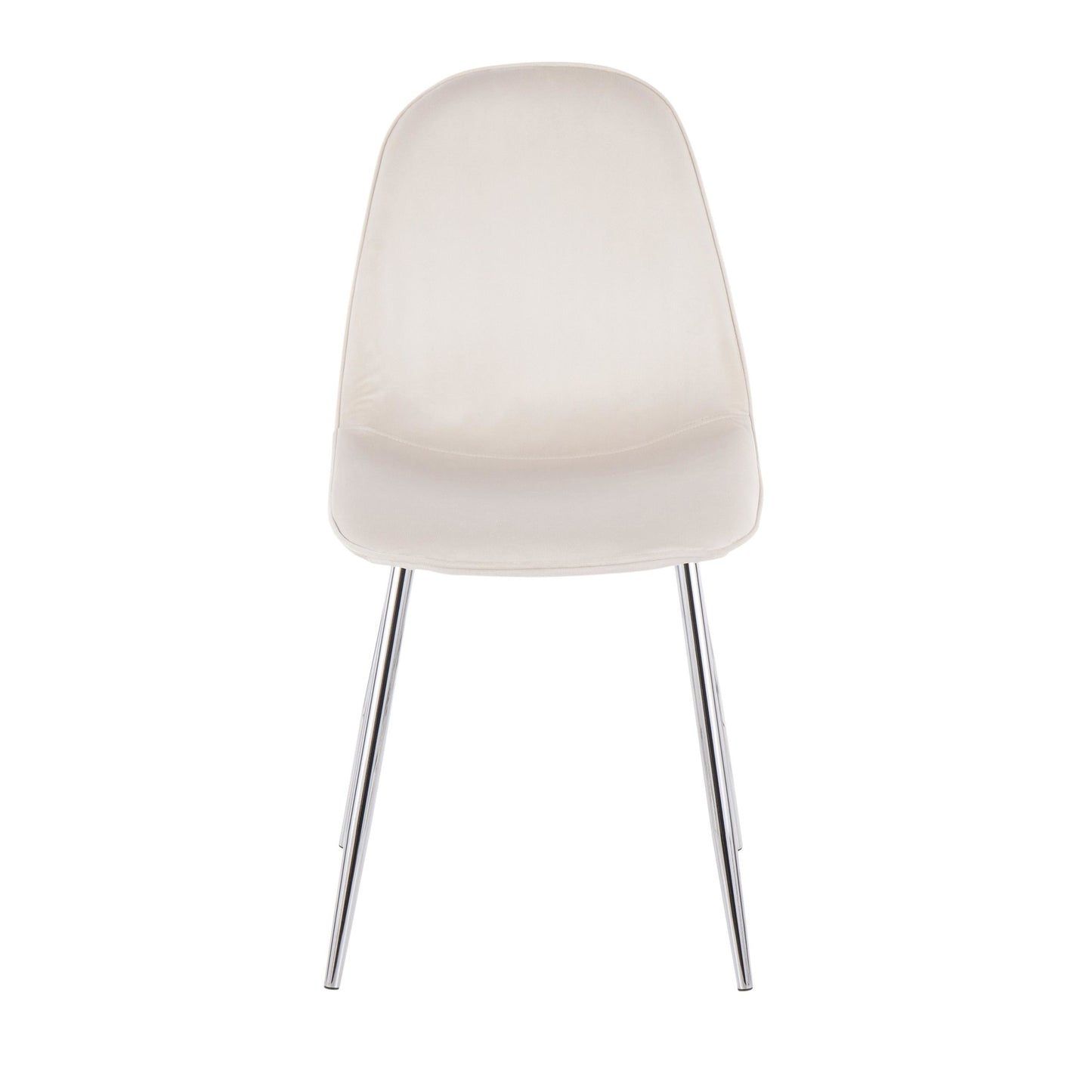 Majestic Office Furniture Contemporary Chair in Natural Wood Metal and Beige Fabric - Set of 2