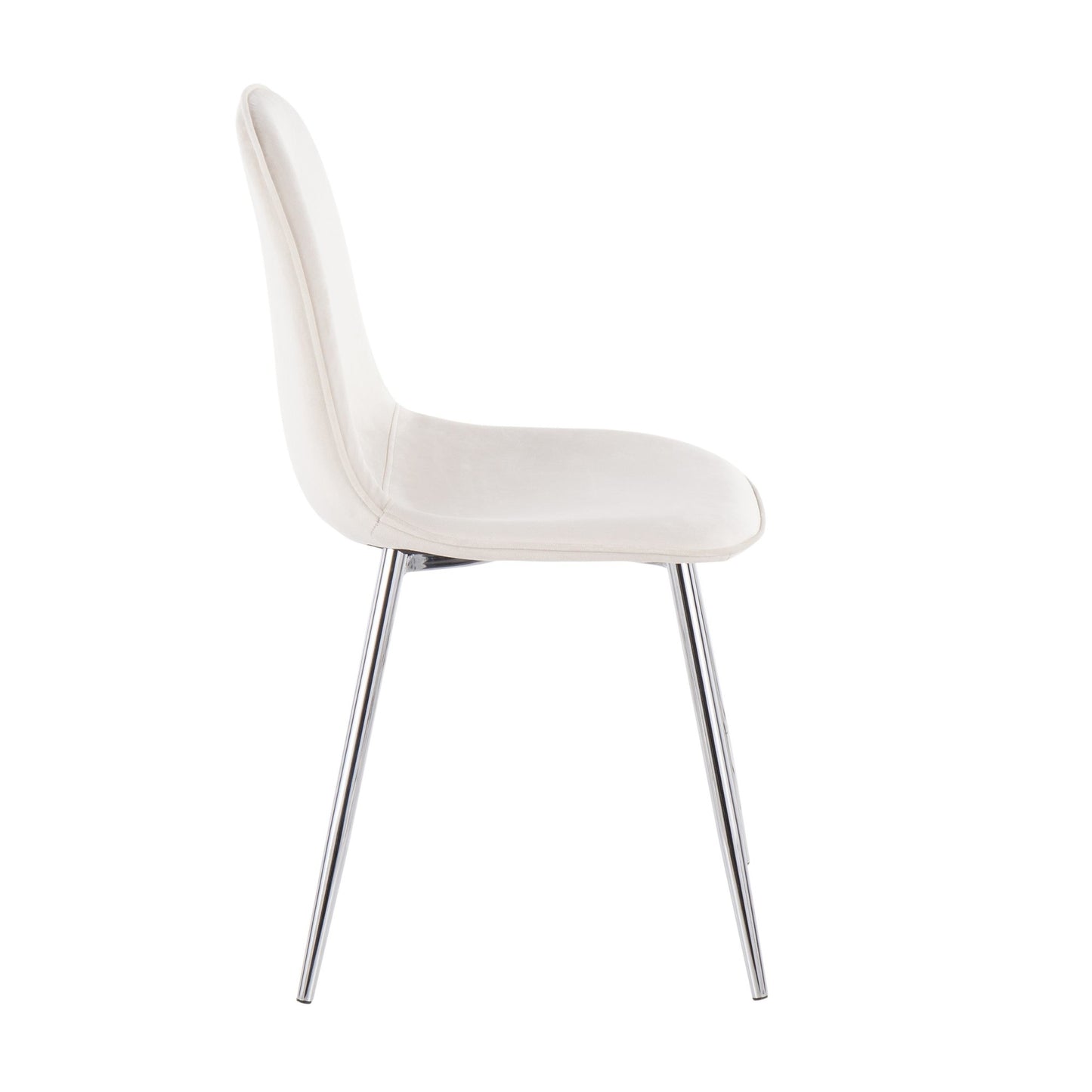 Majestic Office Furniture Contemporary Chair in Natural Wood Metal and Beige Fabric - Set of 2