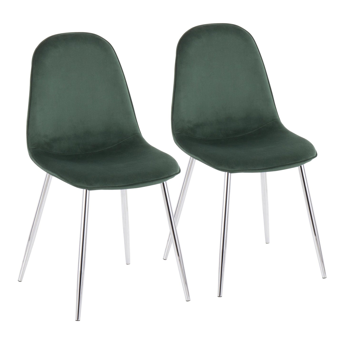 Majestic Office Furniture Contemporary Chair in Natural Wood Metal and Beige Fabric - Set of 2