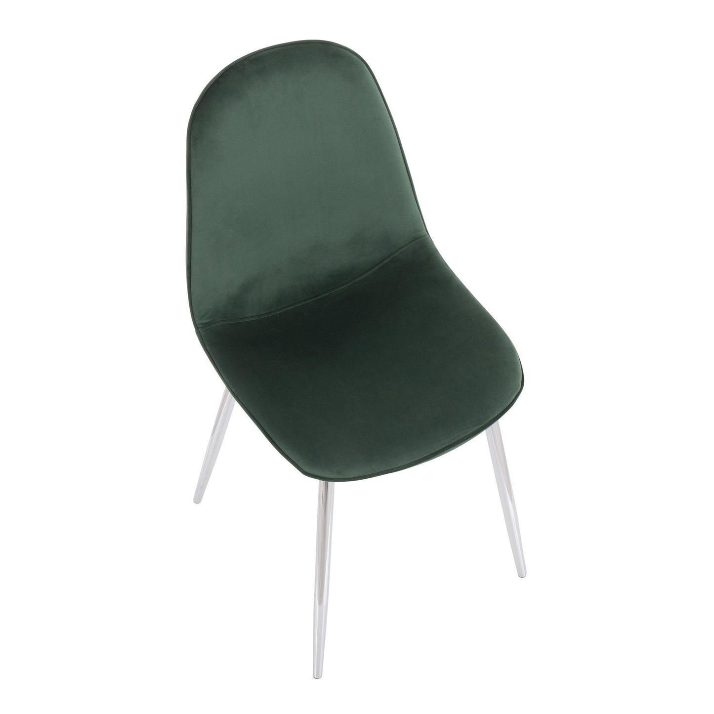 Majestic Office Furniture Contemporary Chair in Natural Wood Metal and Beige Fabric - Set of 2