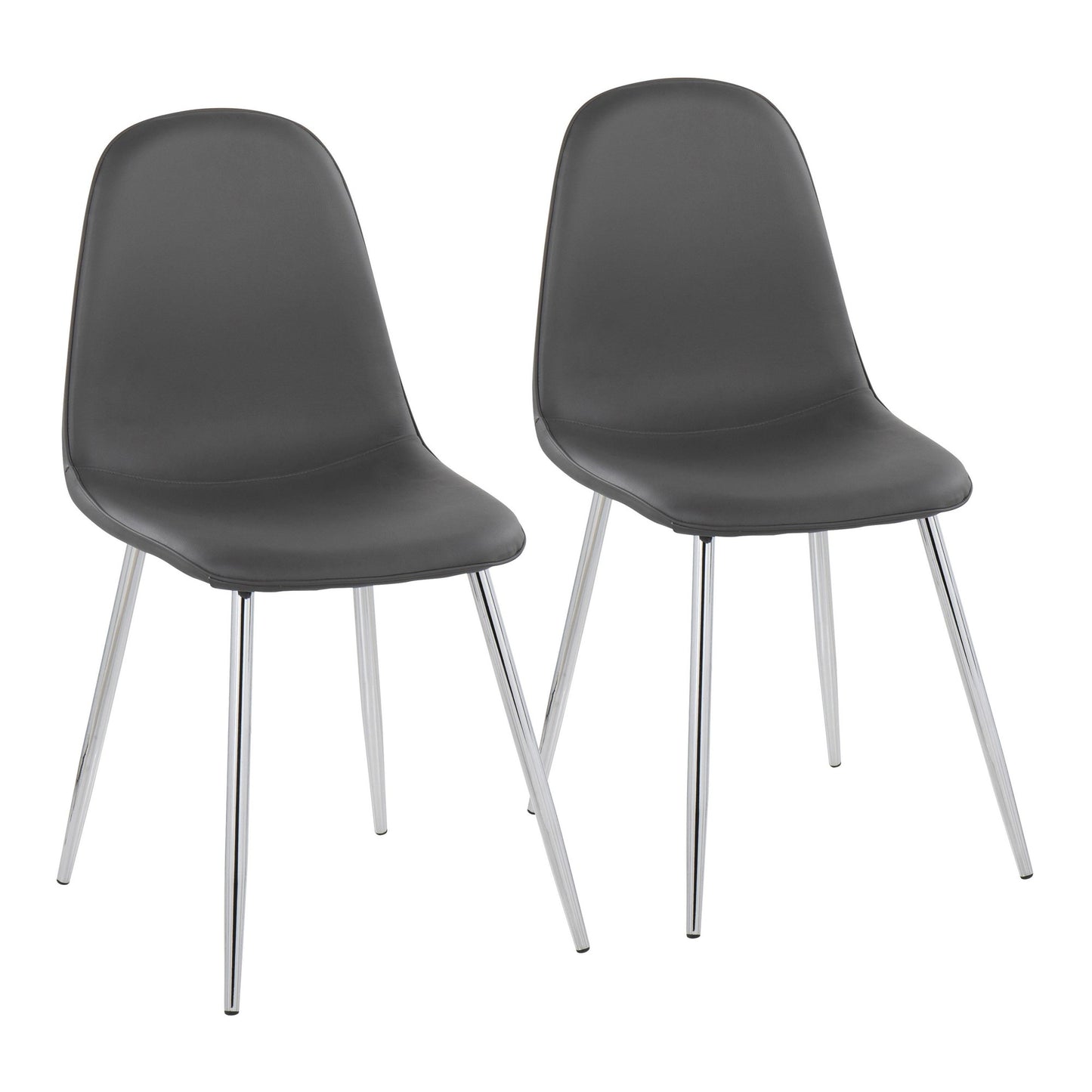 Majestic Office Furniture Contemporary Chair in Natural Wood Metal and Beige Fabric - Set of 2
