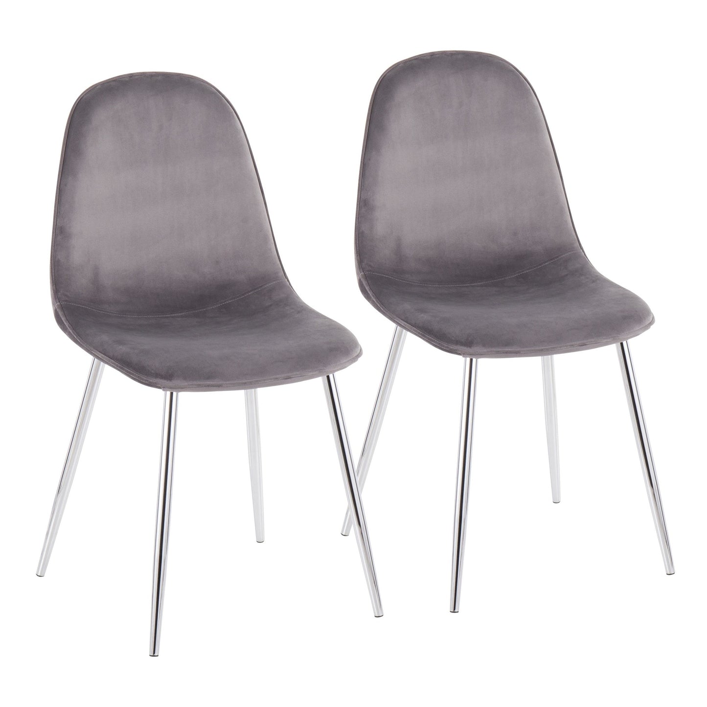 Majestic Office Furniture Contemporary Chair in Natural Wood Metal and Beige Fabric - Set of 2