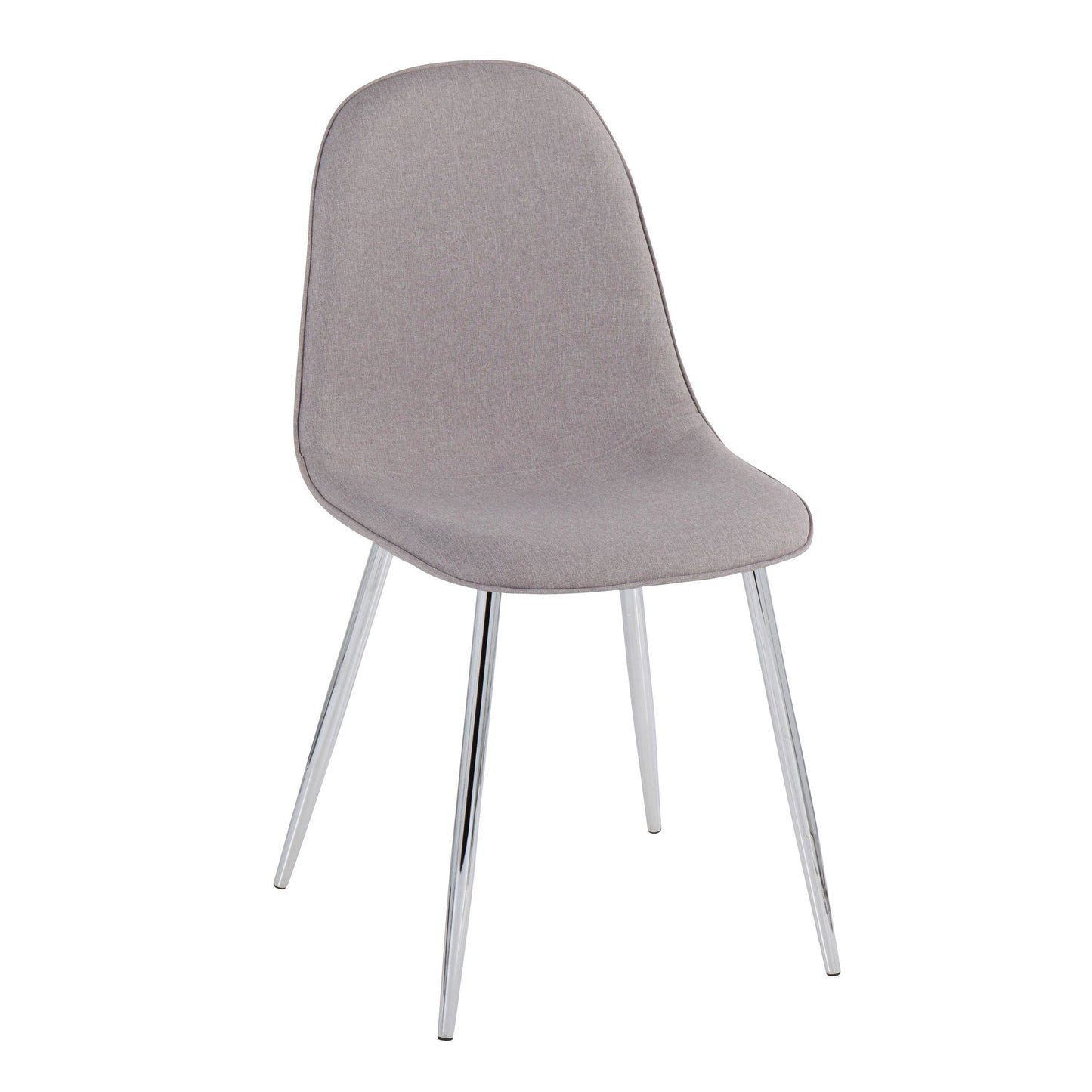 Majestic Office Furniture Contemporary Chair in Natural Wood Metal and Beige Fabric - Set of 2