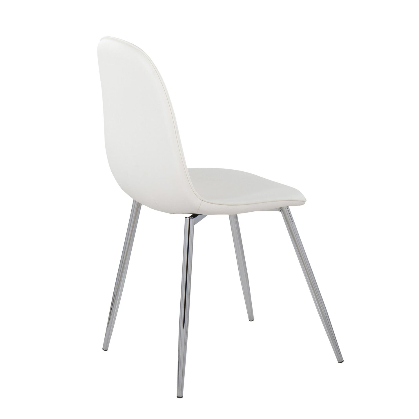 Majestic Office Furniture Contemporary Chair in Natural Wood Metal and Beige Fabric - Set of 2