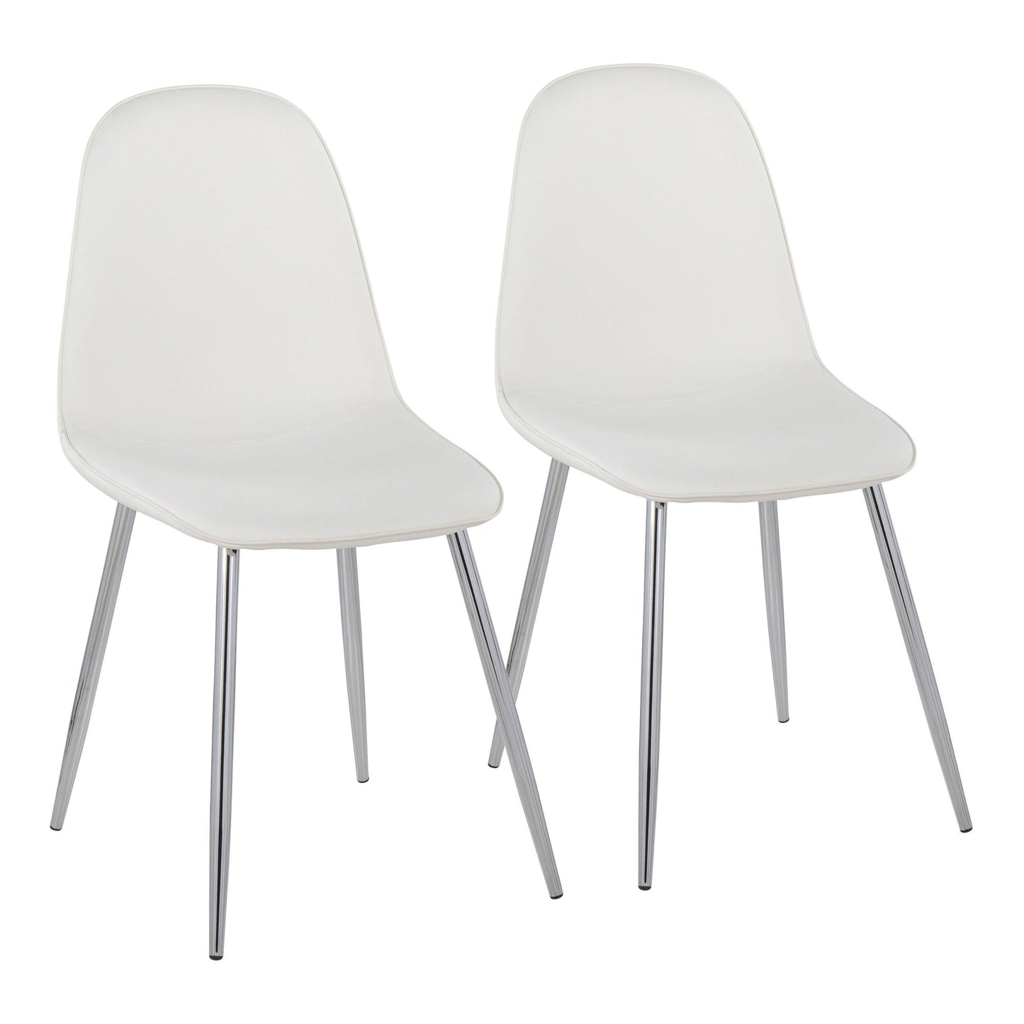 Majestic Office Furniture Contemporary Chair in Natural Wood Metal and Beige Fabric - Set of 2
