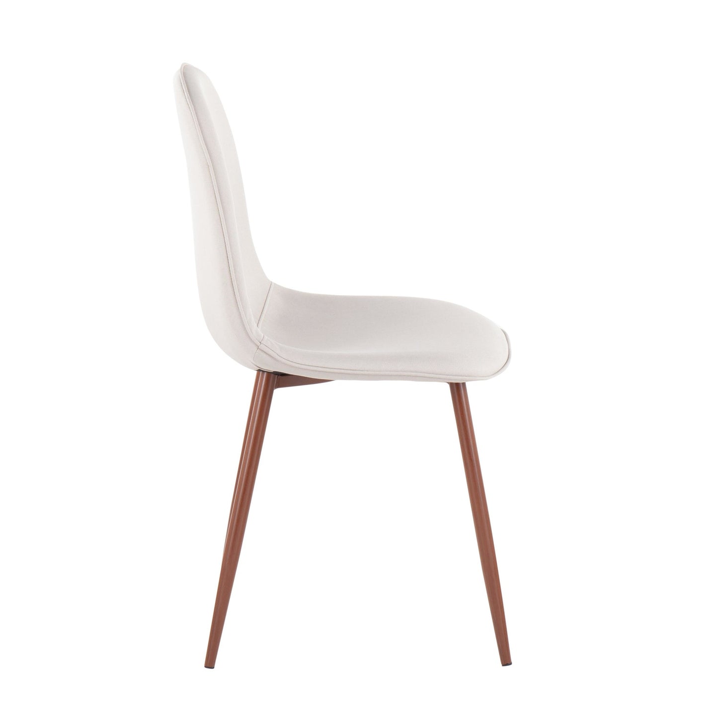 Majestic Office Furniture Contemporary Chair in Natural Wood Metal and Beige Fabric - Set of 2