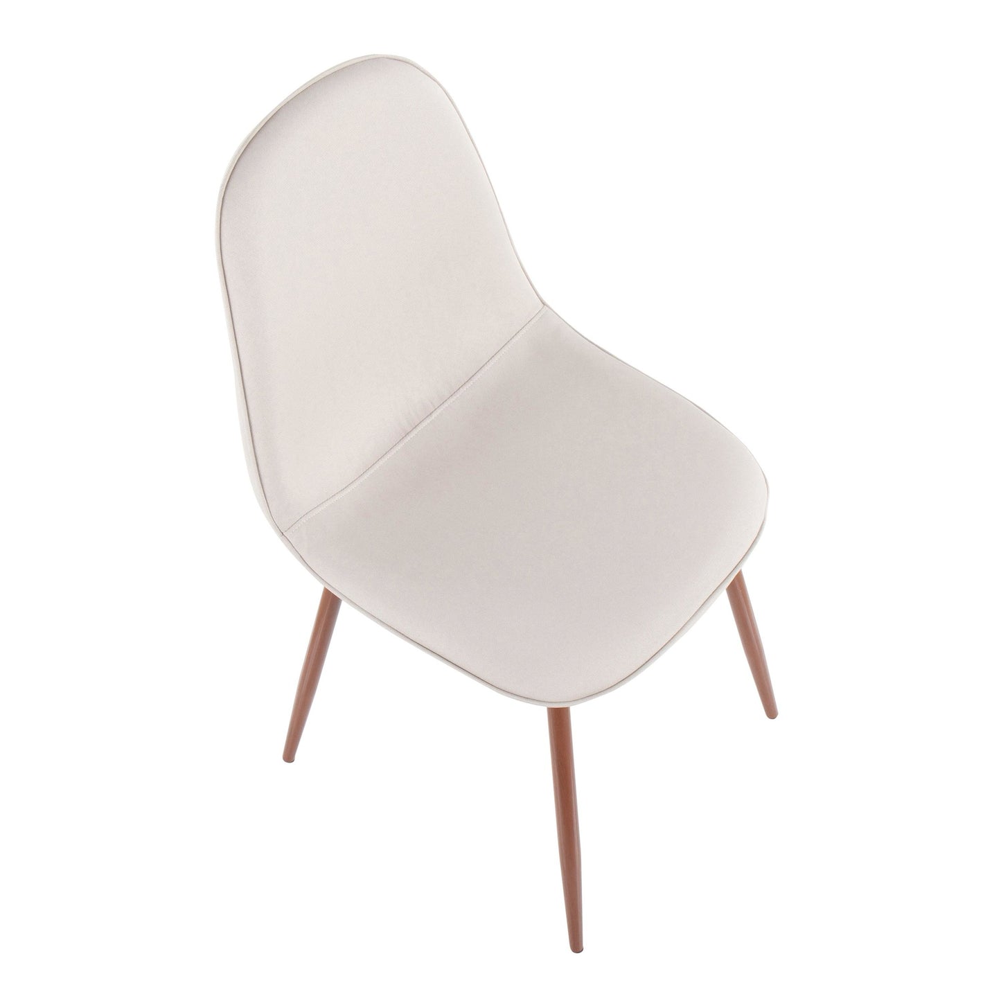 Majestic Office Furniture Contemporary Chair in Natural Wood Metal and Beige Fabric - Set of 2