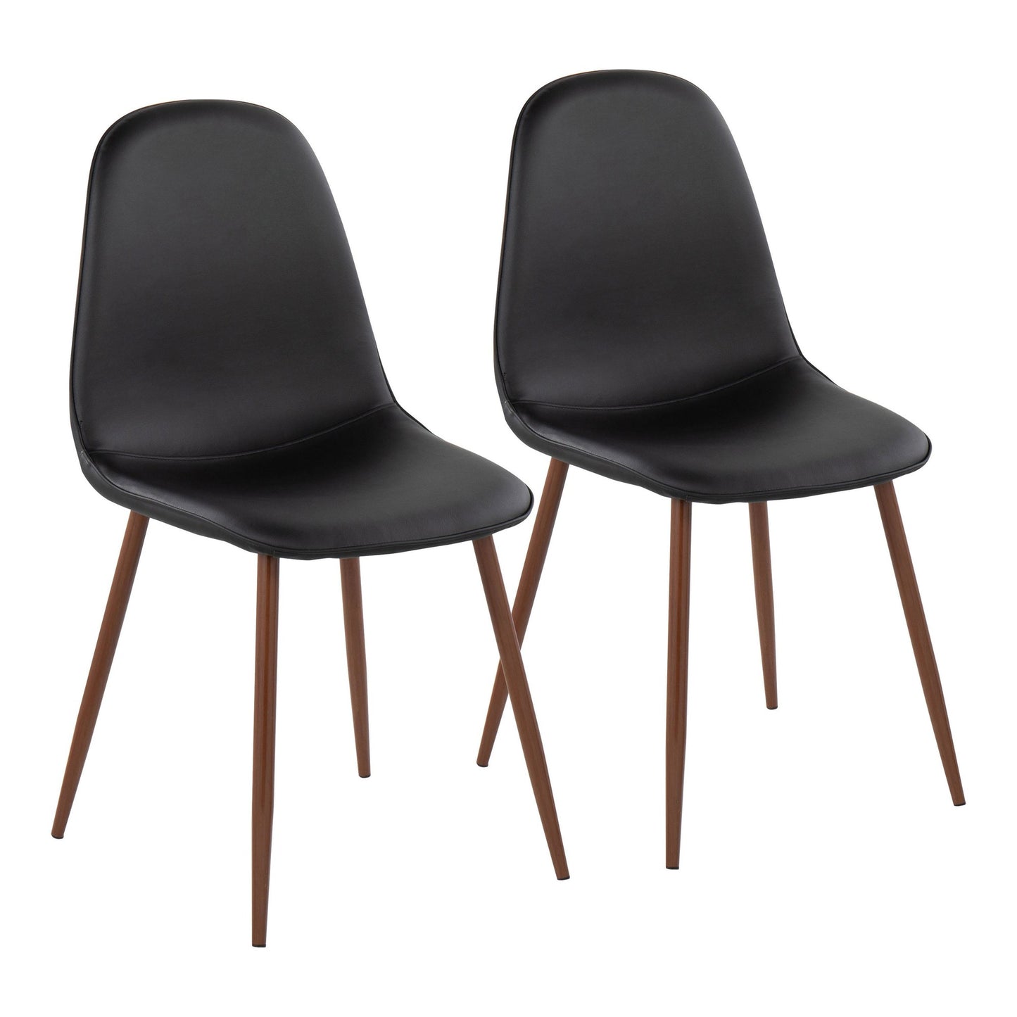 Majestic Office Furniture Contemporary Chair in Natural Wood Metal and Beige Fabric - Set of 2
