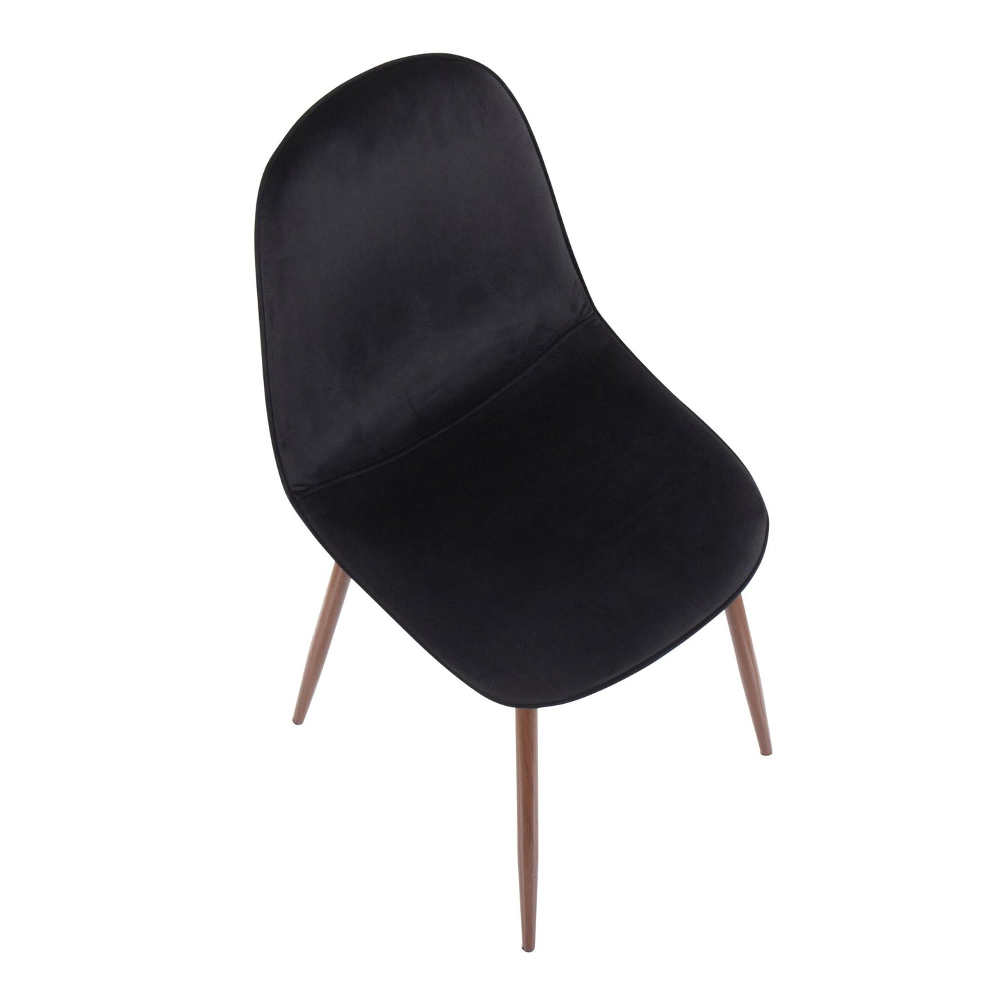 Majestic Office Furniture Contemporary Chair in Natural Wood Metal and Beige Fabric - Set of 2
