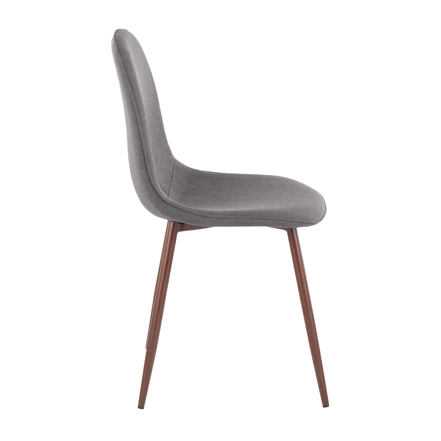 Majestic Office Furniture Contemporary Chair in Natural Wood Metal and Beige Fabric - Set of 2