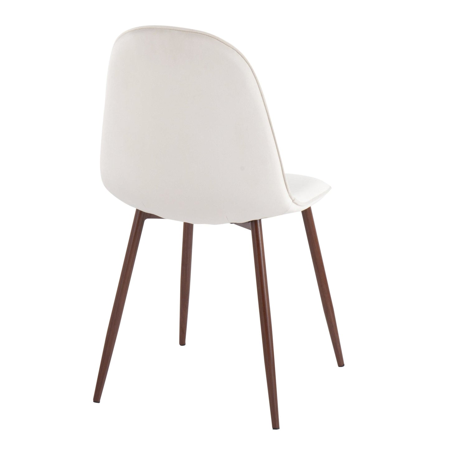 Majestic Office Furniture Contemporary Chair in Natural Wood Metal and Beige Fabric - Set of 2