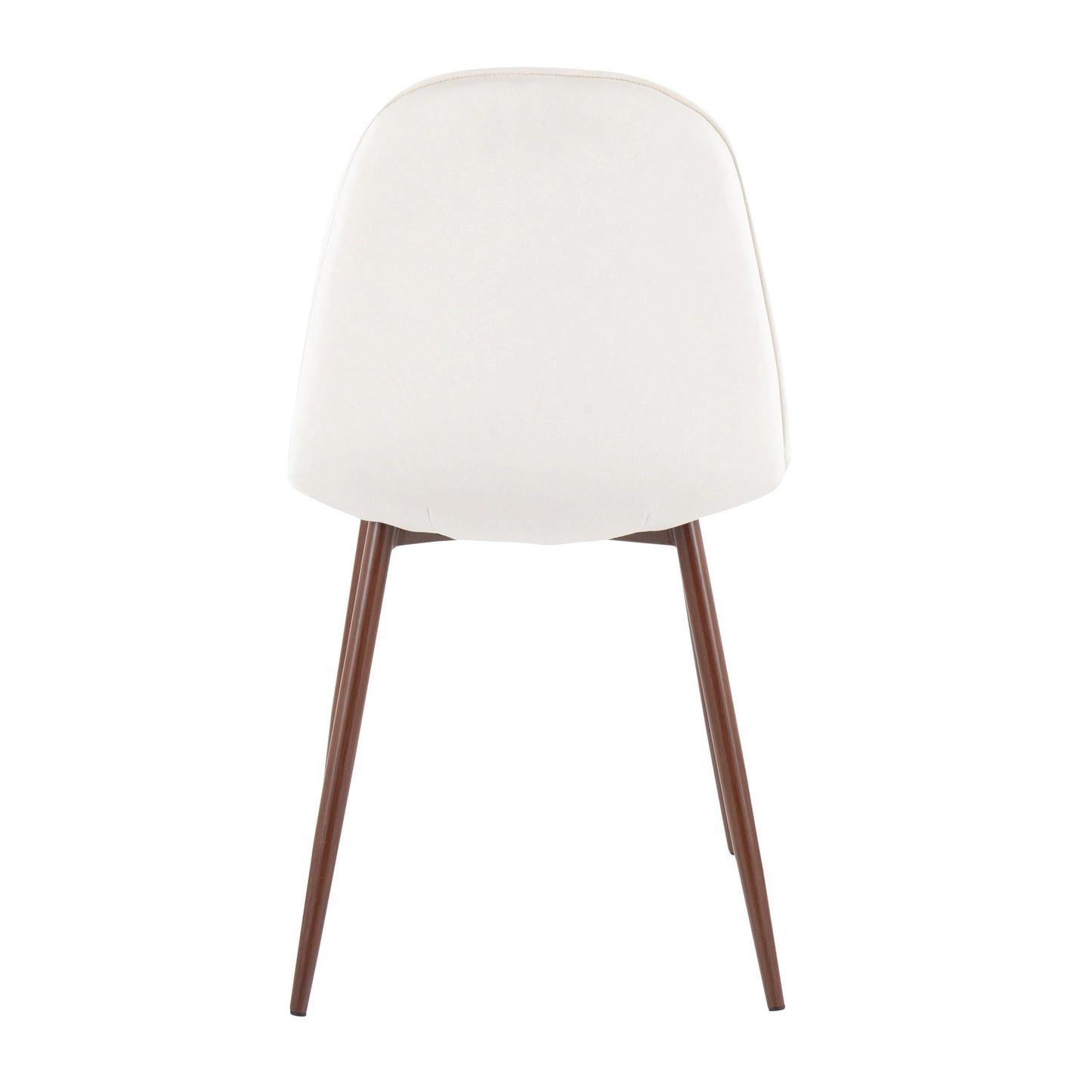 Majestic Office Furniture Contemporary Chair in Natural Wood Metal and Beige Fabric - Set of 2