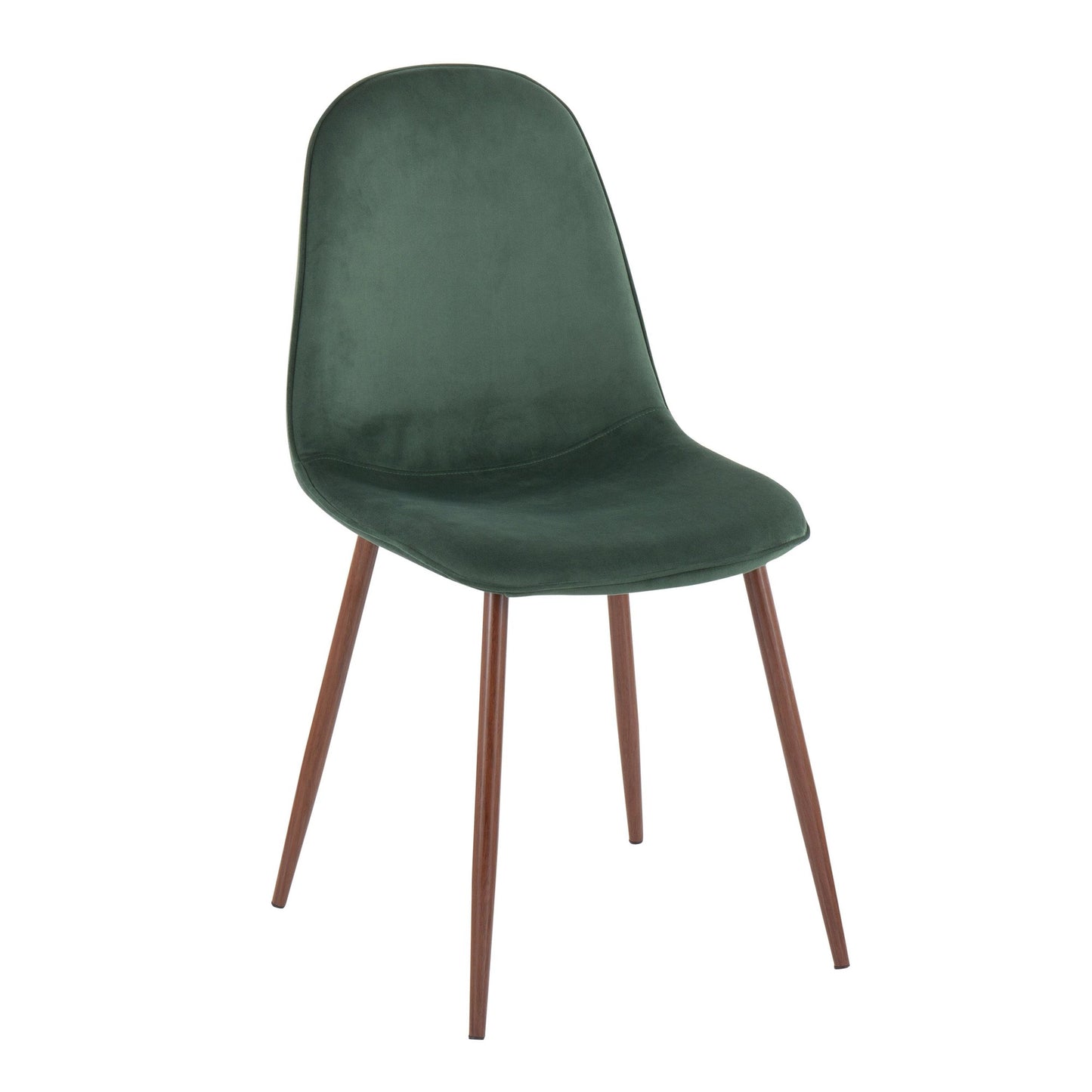 Majestic Office Furniture Contemporary Chair in Natural Wood Metal and Beige Fabric - Set of 2