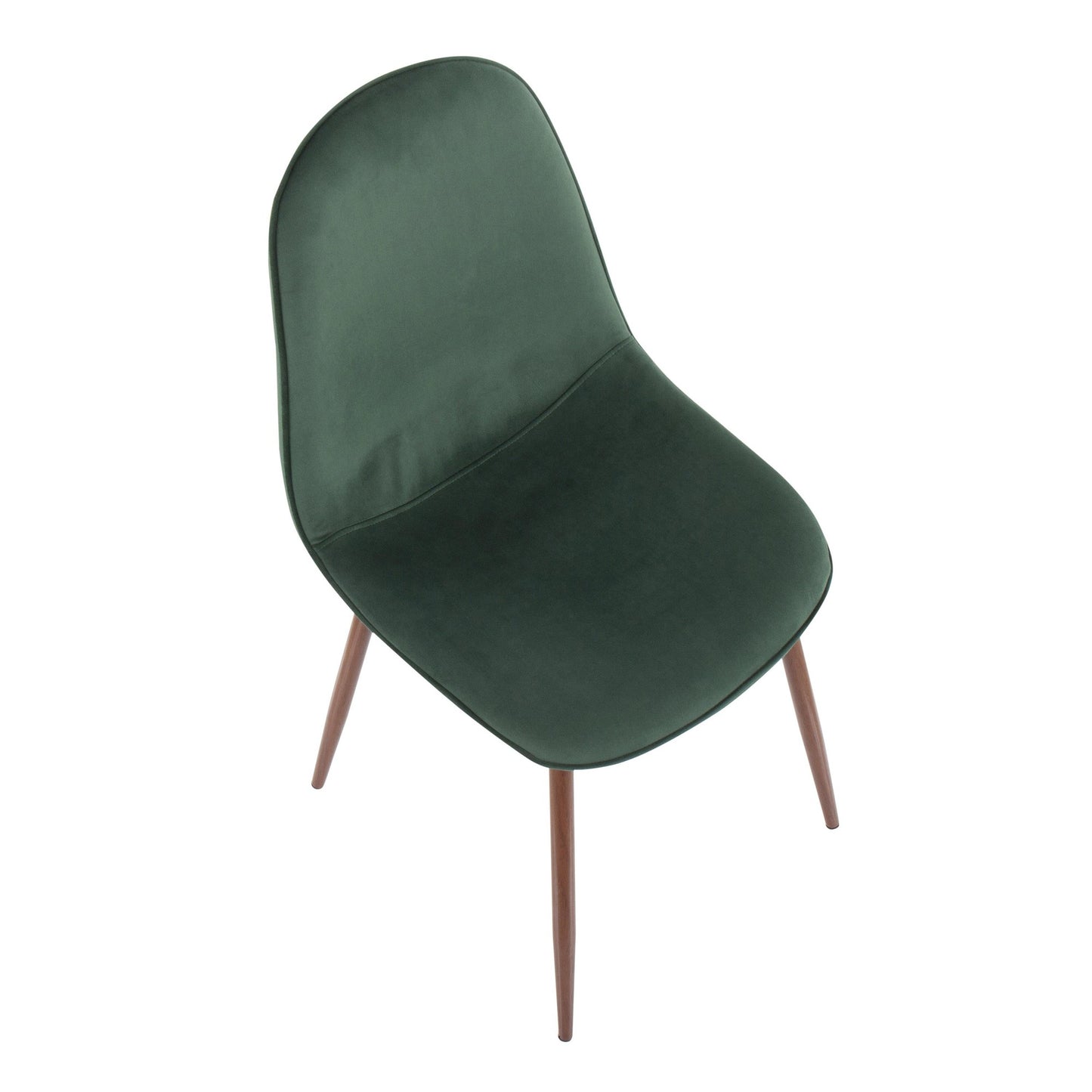 Majestic Office Furniture Contemporary Chair in Natural Wood Metal and Beige Fabric - Set of 2