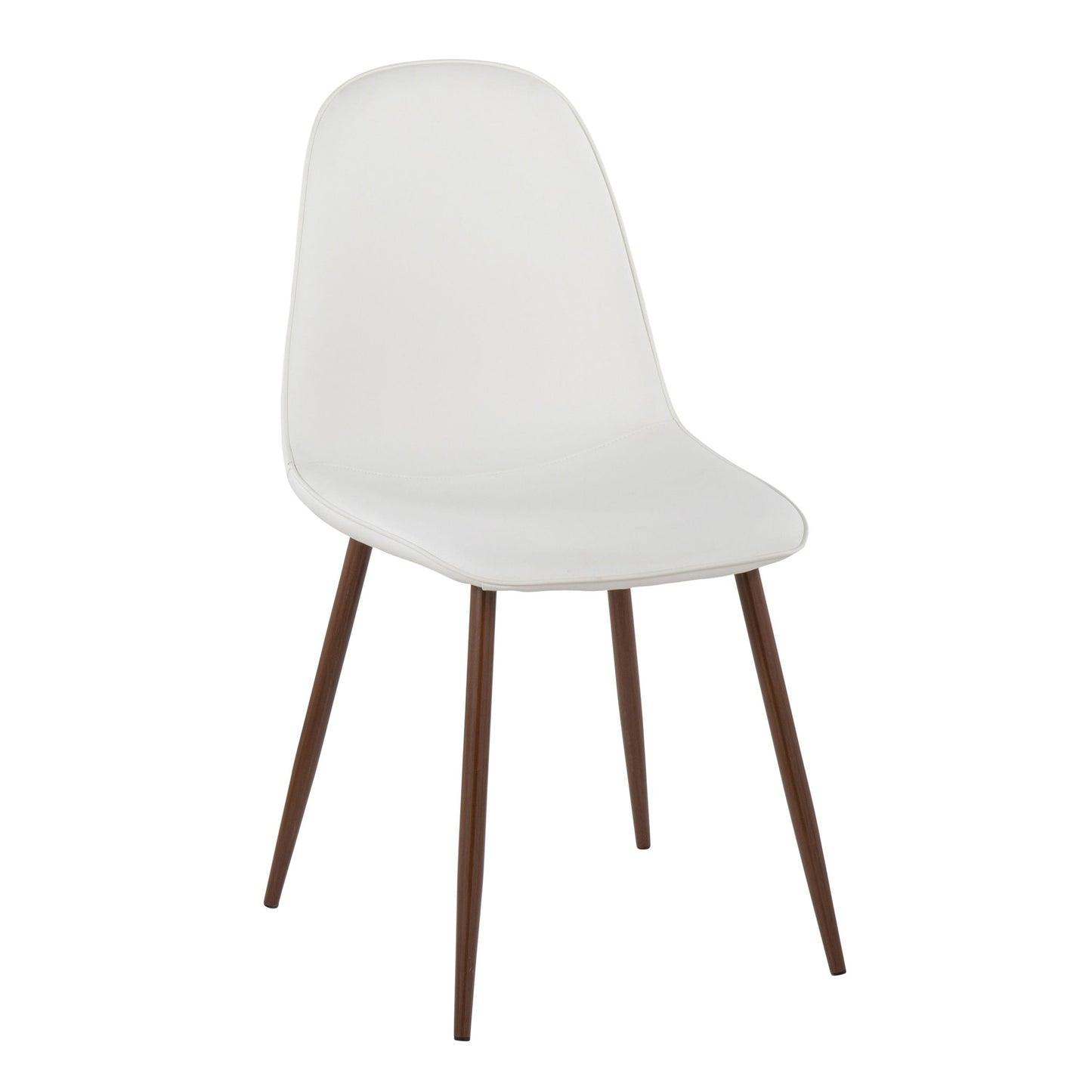 Majestic Office Furniture Contemporary Chair in Natural Wood Metal and Beige Fabric - Set of 2