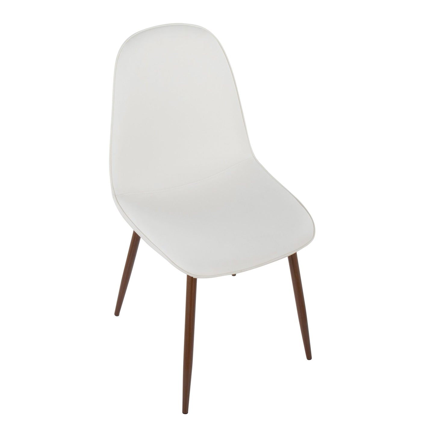 Majestic Office Furniture Contemporary Chair in Natural Wood Metal and Beige Fabric - Set of 2