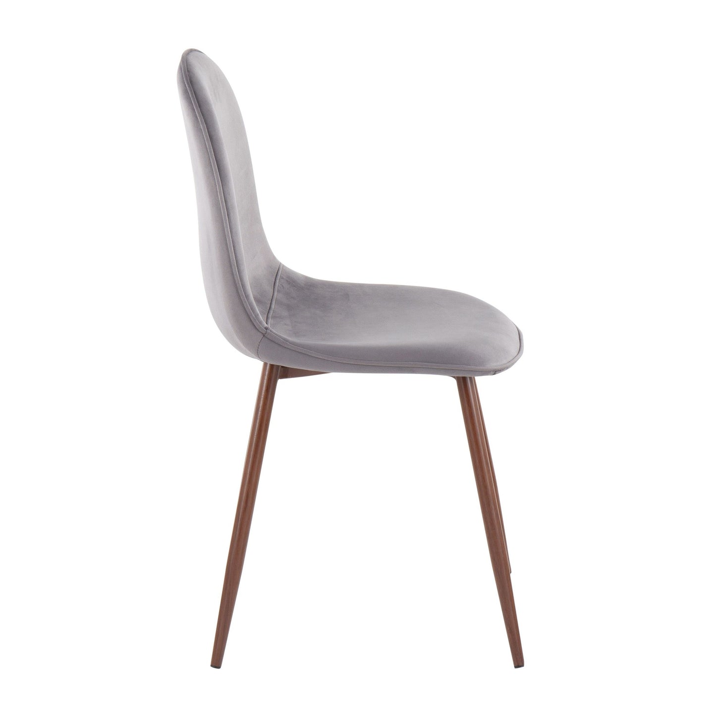 Majestic Office Furniture Contemporary Chair in Natural Wood Metal and Beige Fabric - Set of 2